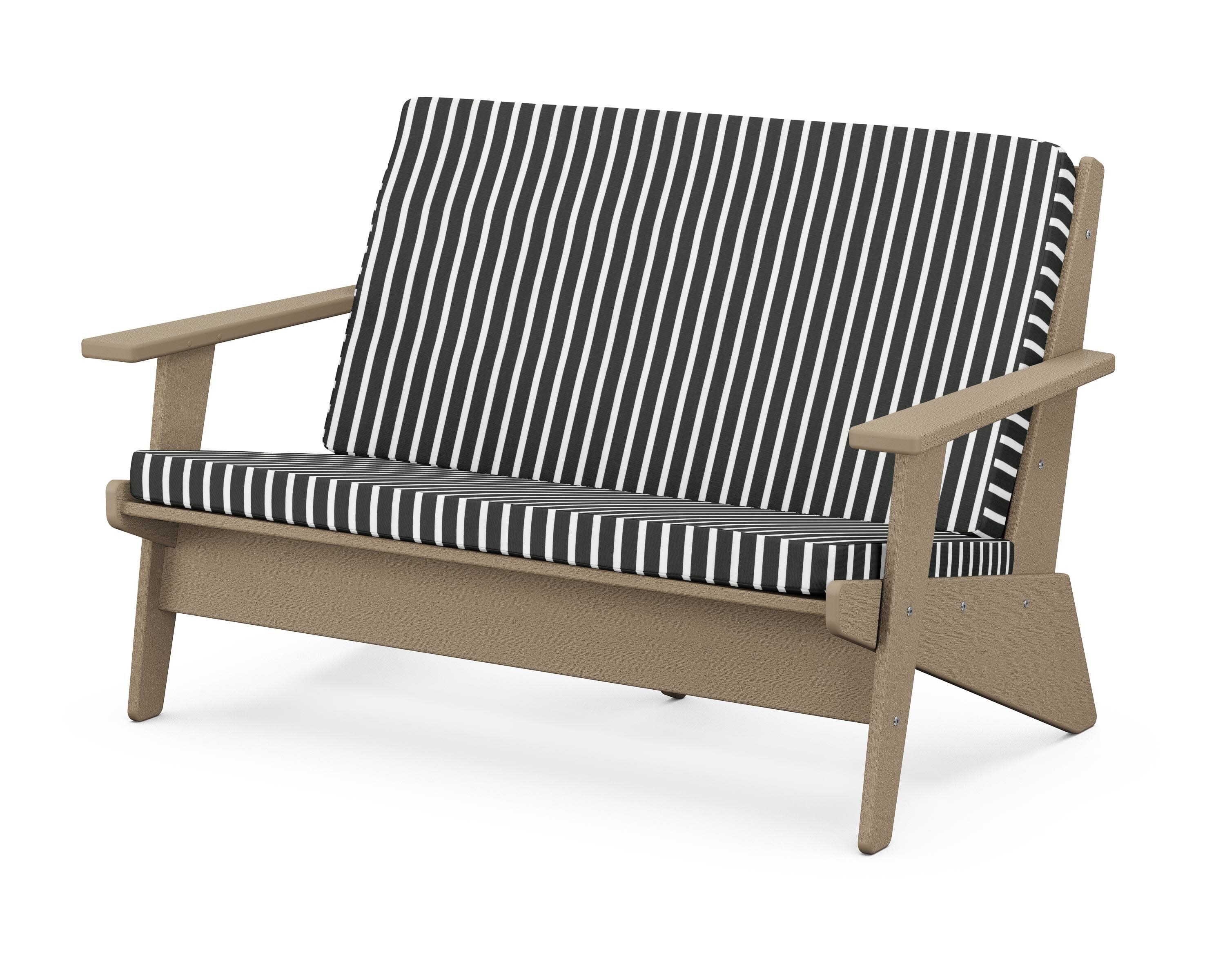 Riviera Modern Lounge Loveseat in Vintage Sahara / Shore Classic