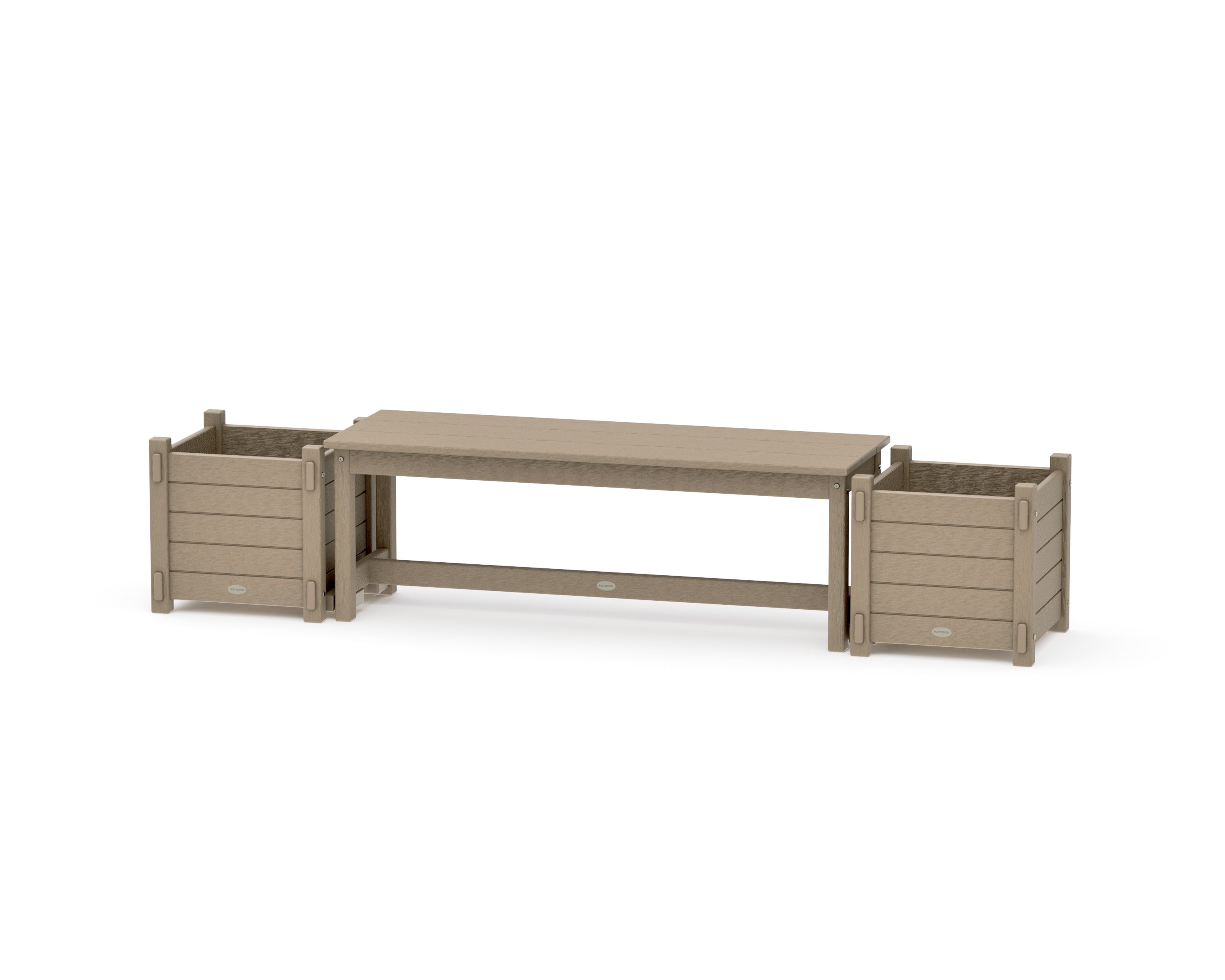 48" Nautical Straight Planter Bench Set in Vintage Sahara