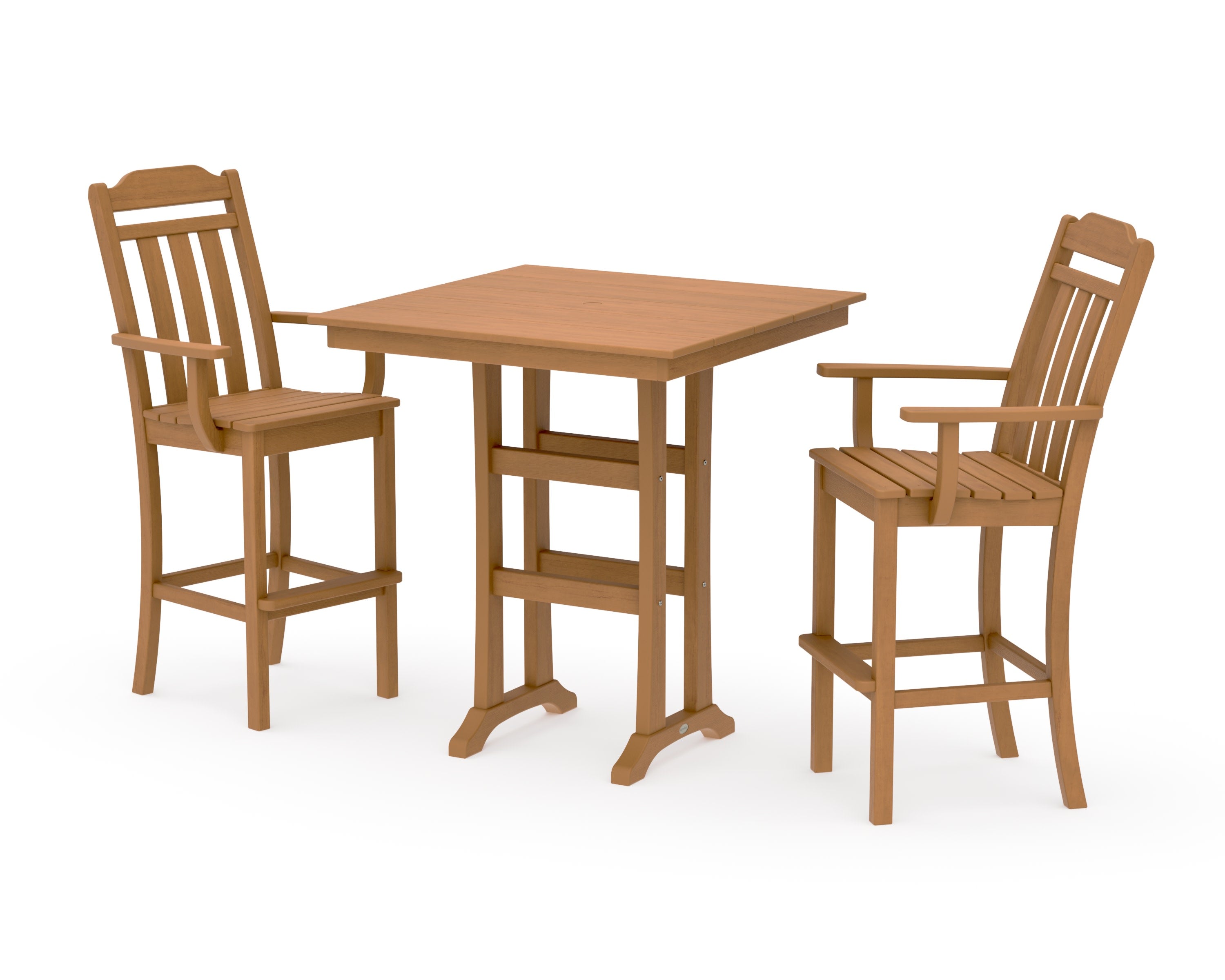 Cottage 3-Piece Farmhouse Bar Set with Trestle Legs in Natural