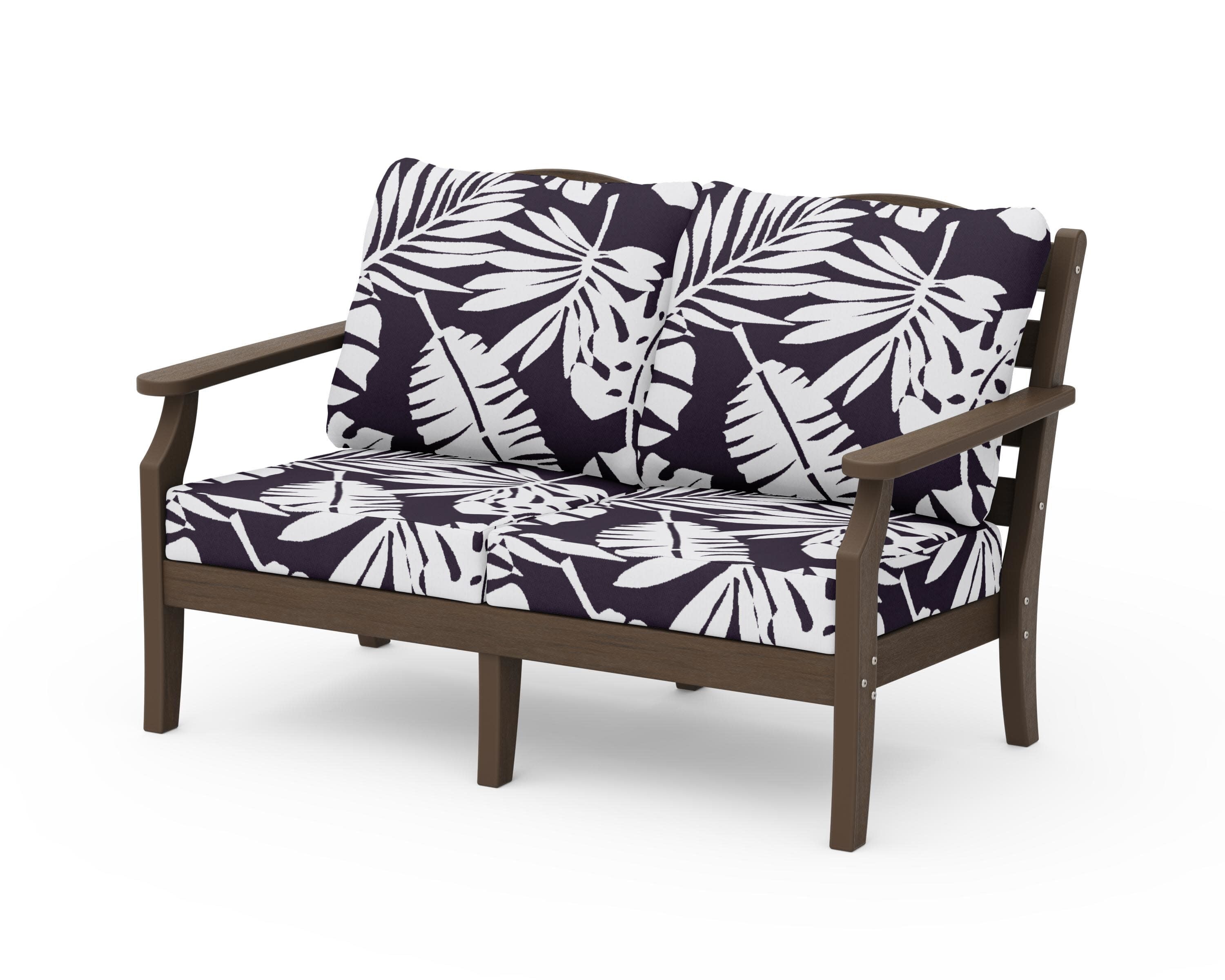 Savannah Deep Seating Loveseat in Kona / Leaf Navy