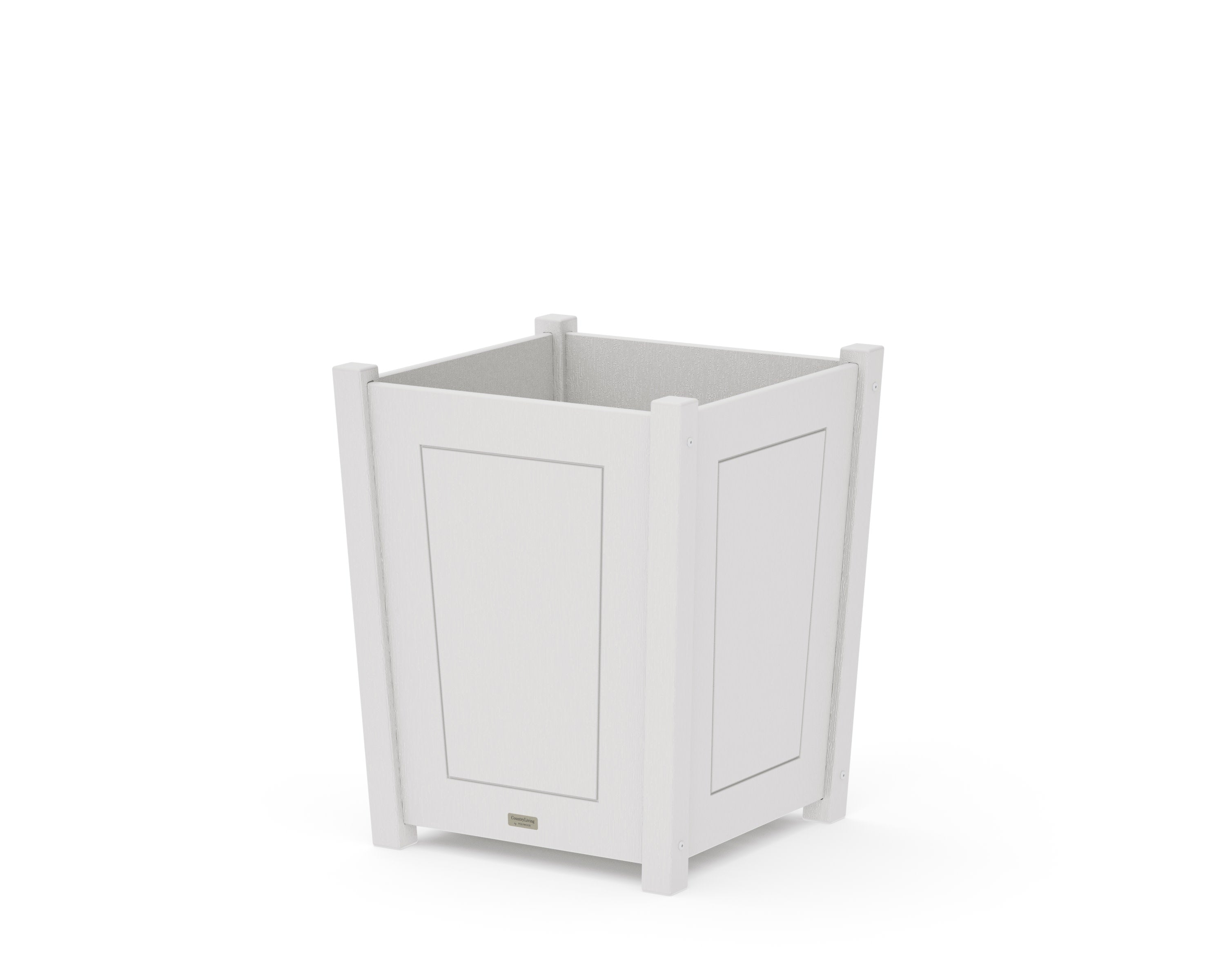 Country Living Large Tapered Square Short Planter Box in Vintage White
