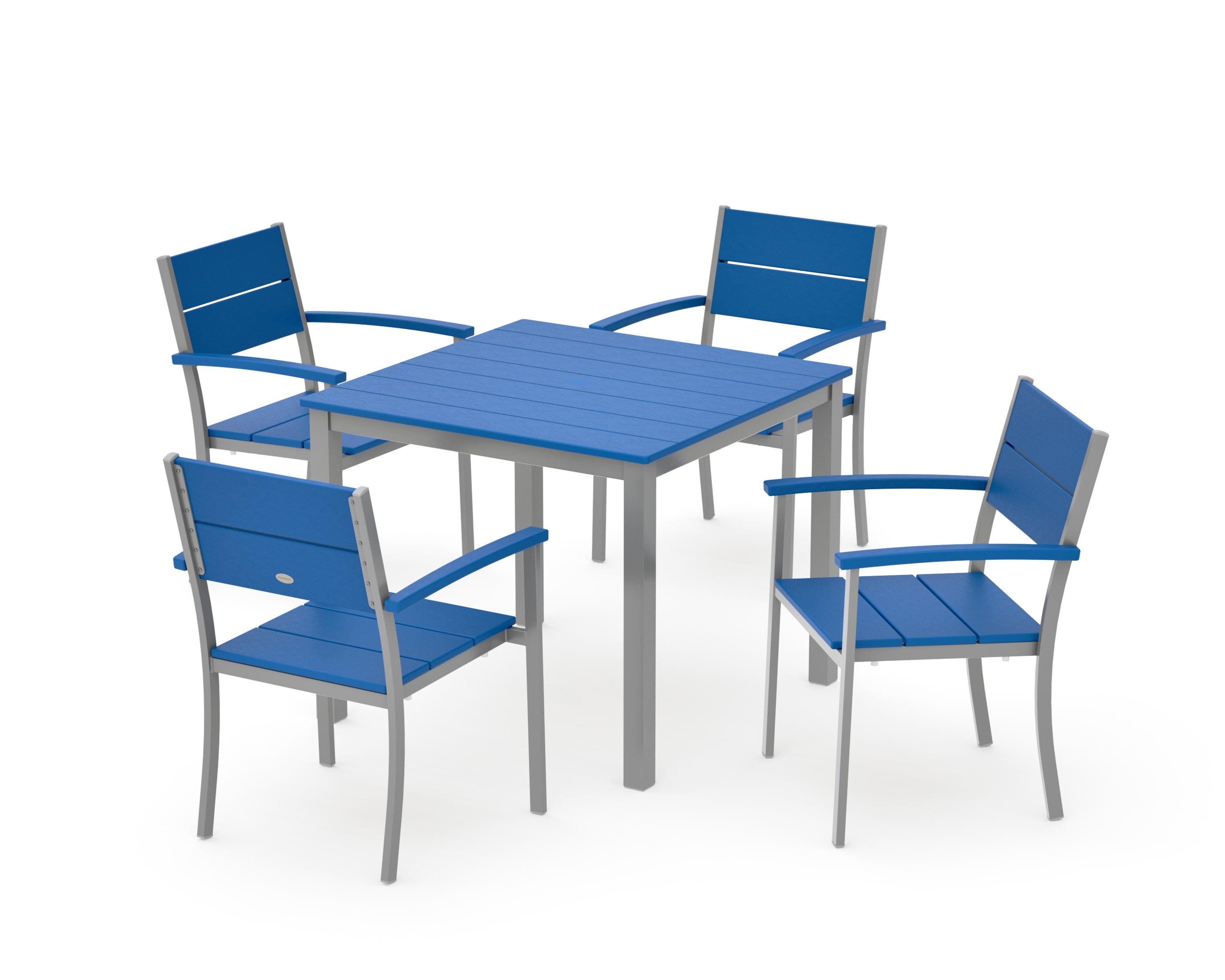 Main Street 5-Piece Dining Set in Silver / Pacific Blue