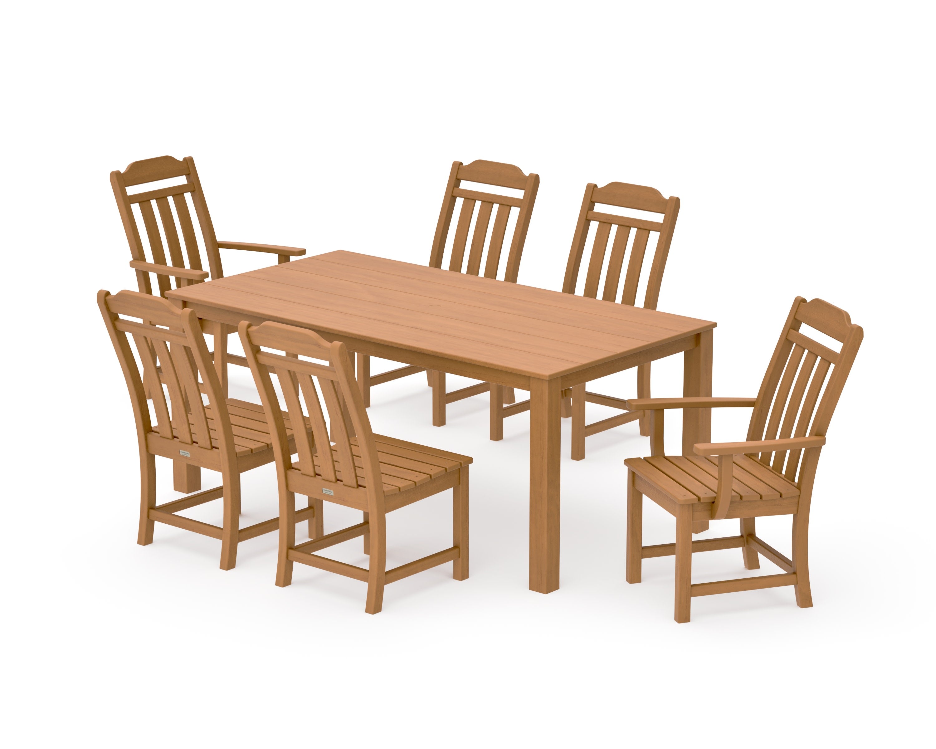 Cottage 7-Piece Parsons Dining Set in Natural