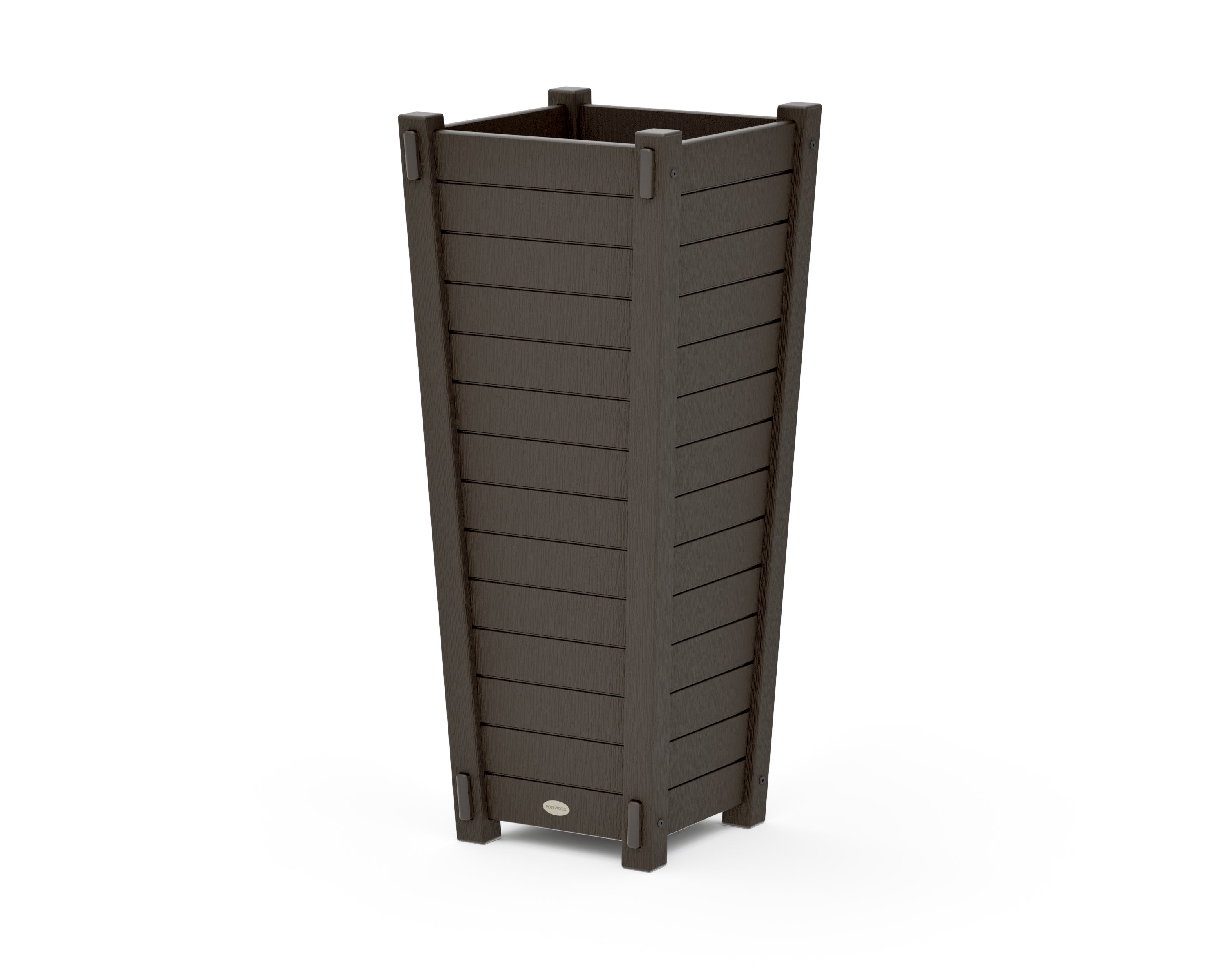 Nautical Tapered Square Tall Planter Box in Vintage Coffee