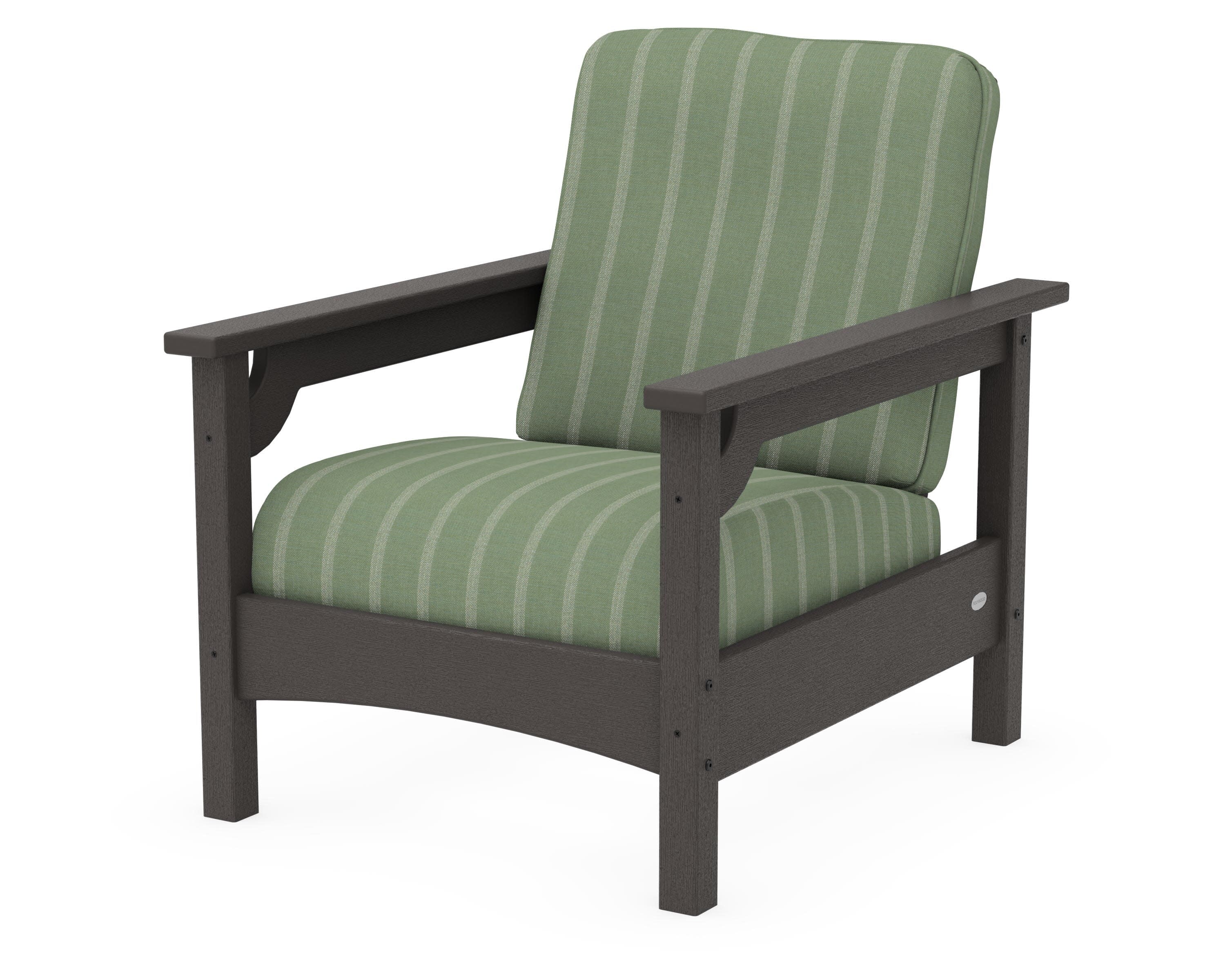 Club Chair in Vintage Coffee / Unwind Rainwashed