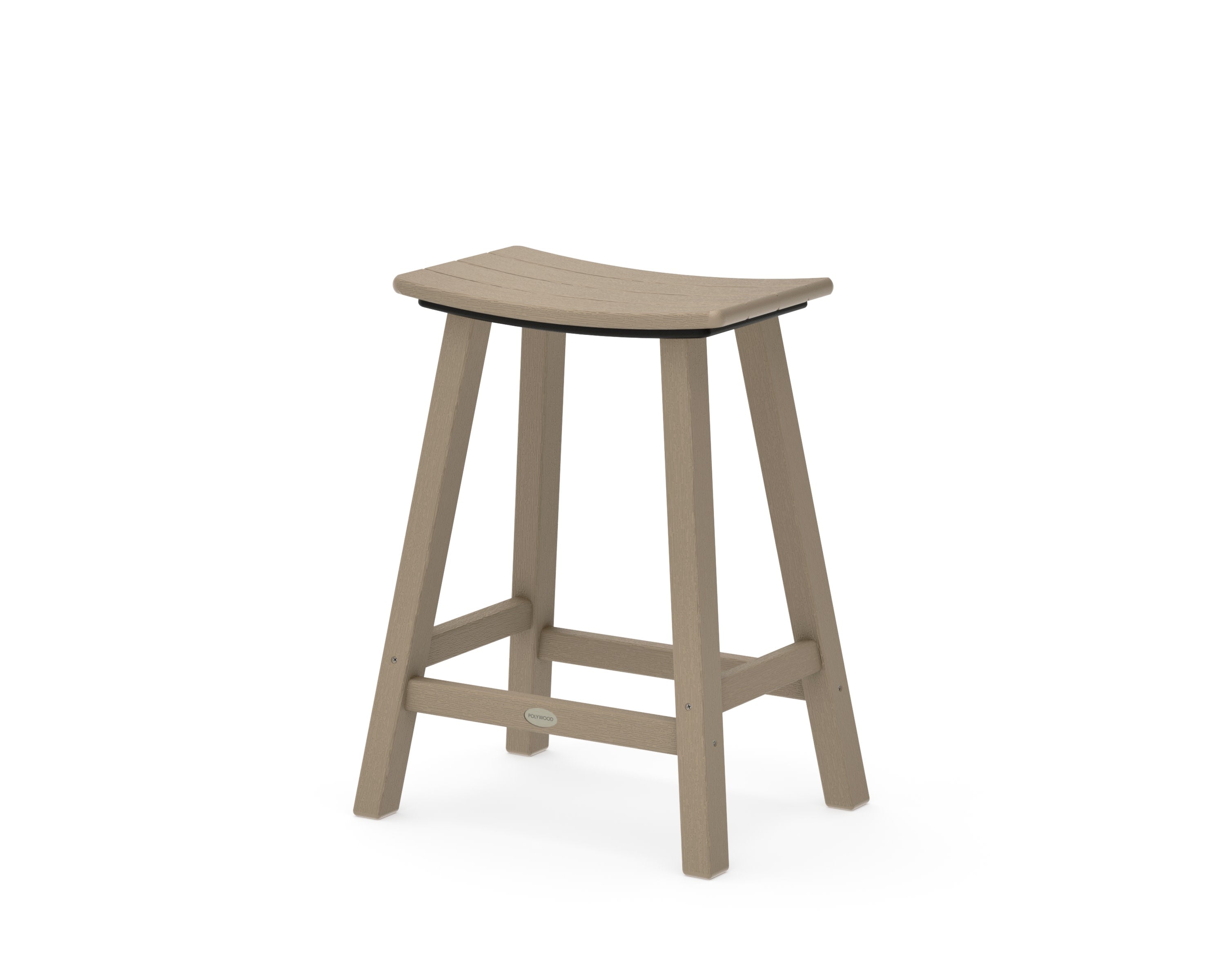 Traditional 24" Saddle Counter Stool in Vintage Sahara