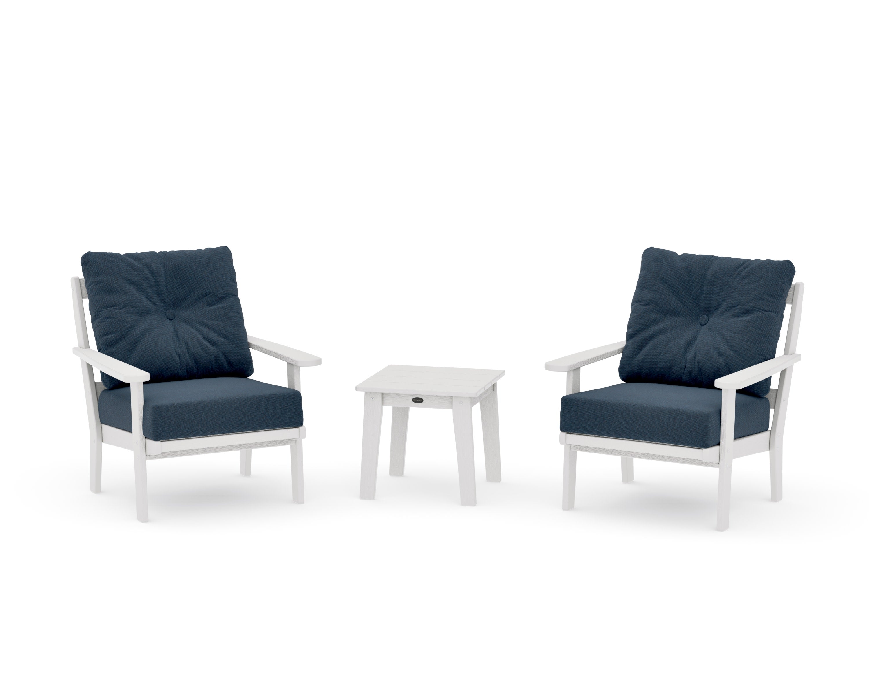 Mission 3-Piece Deep Seating Set in Vintage White / Marine Indigo