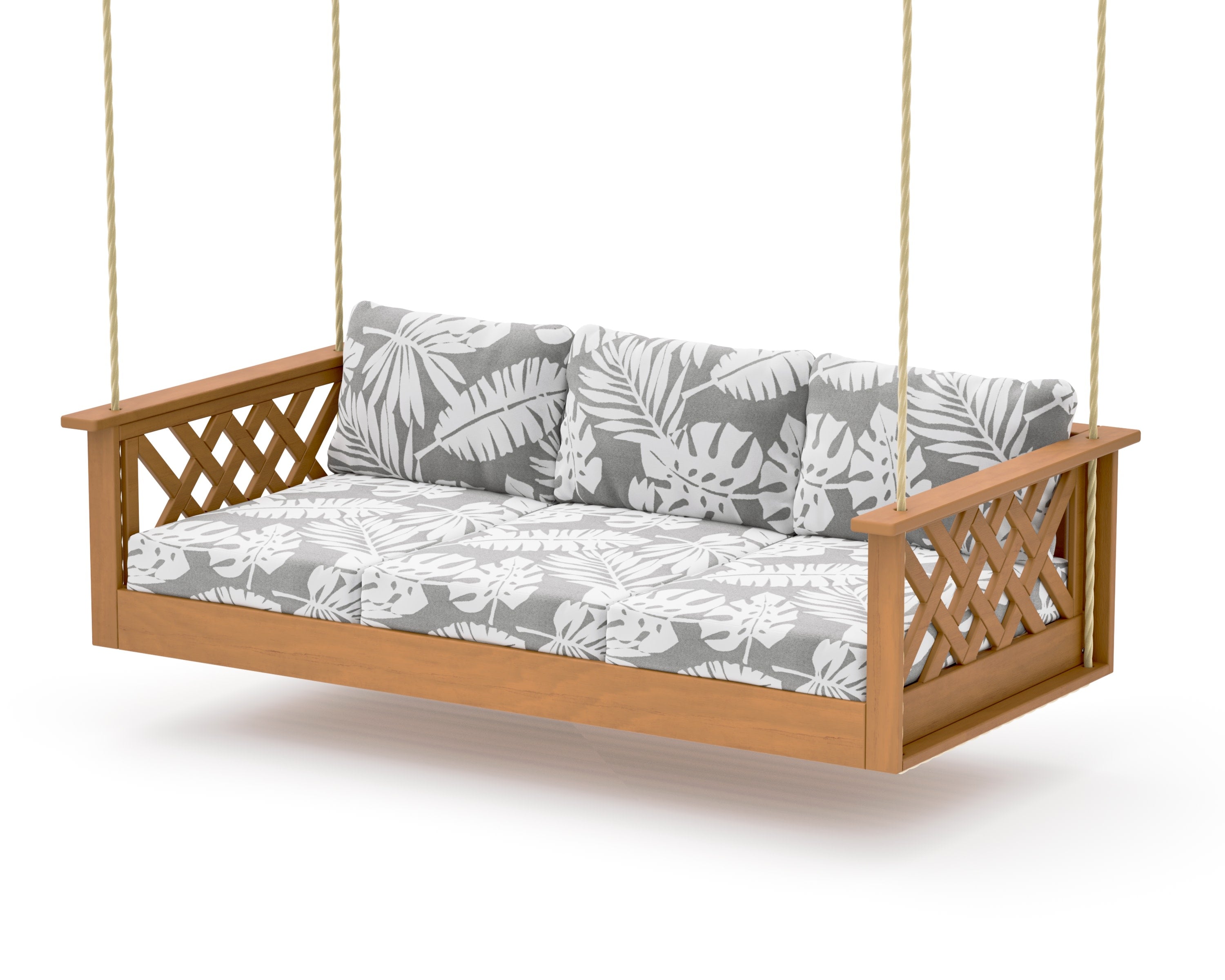 Wovendale Daybed Swing in Natural / Leaf Grey Mist