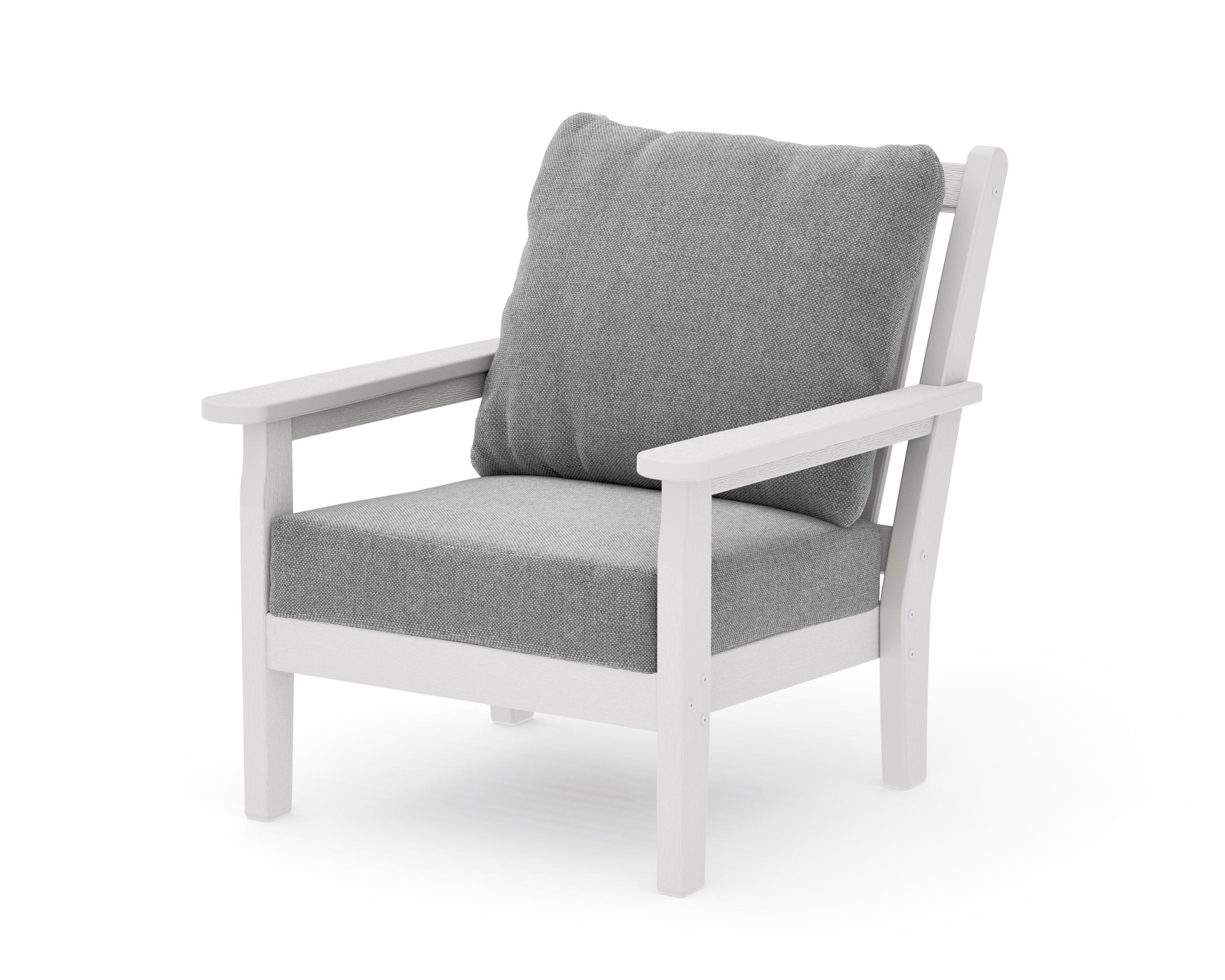 Chippendale Deep Seating Chair in Vintage White / Grey Mist