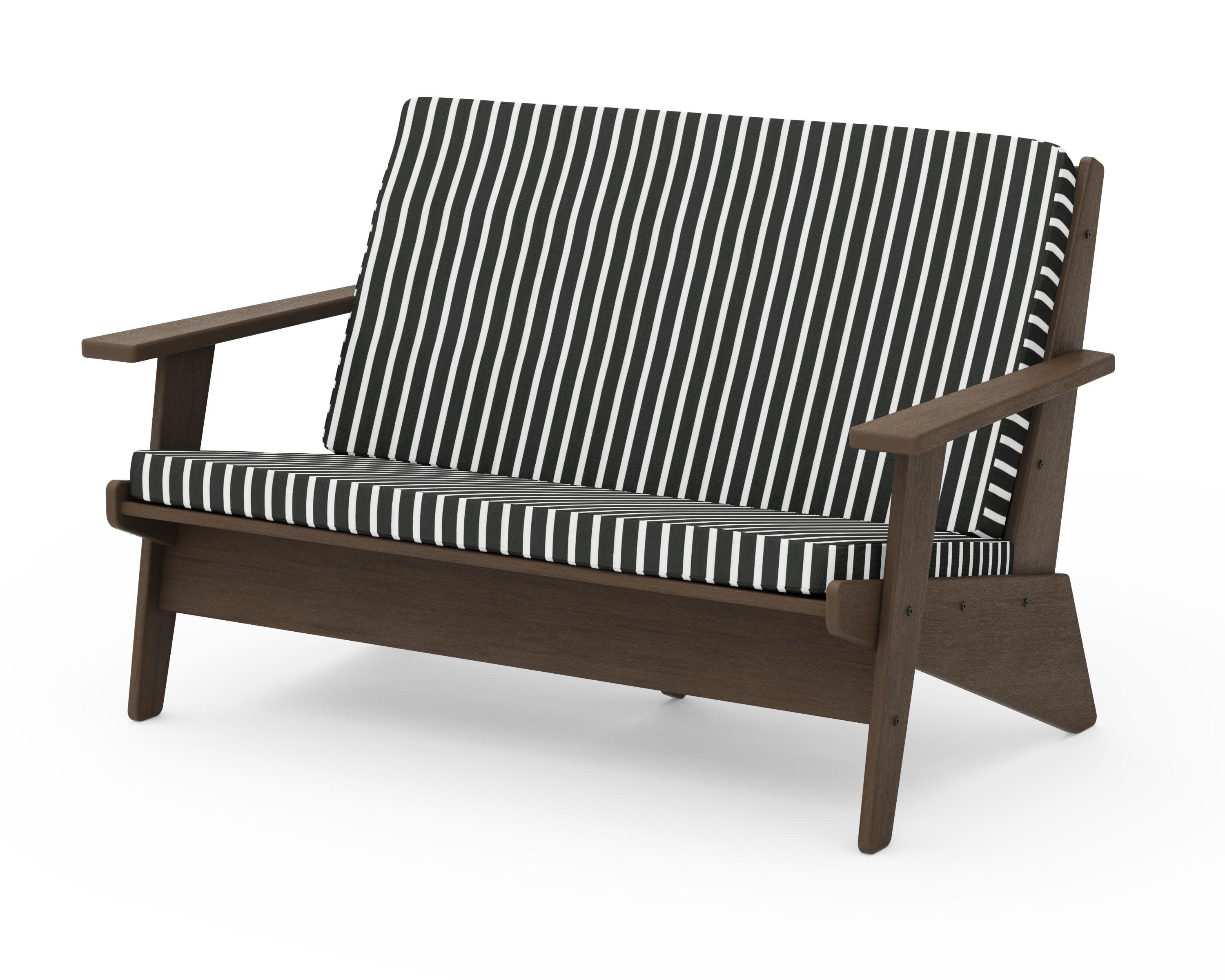 Riviera Modern Lounge Loveseat in Kona / Shore Classic