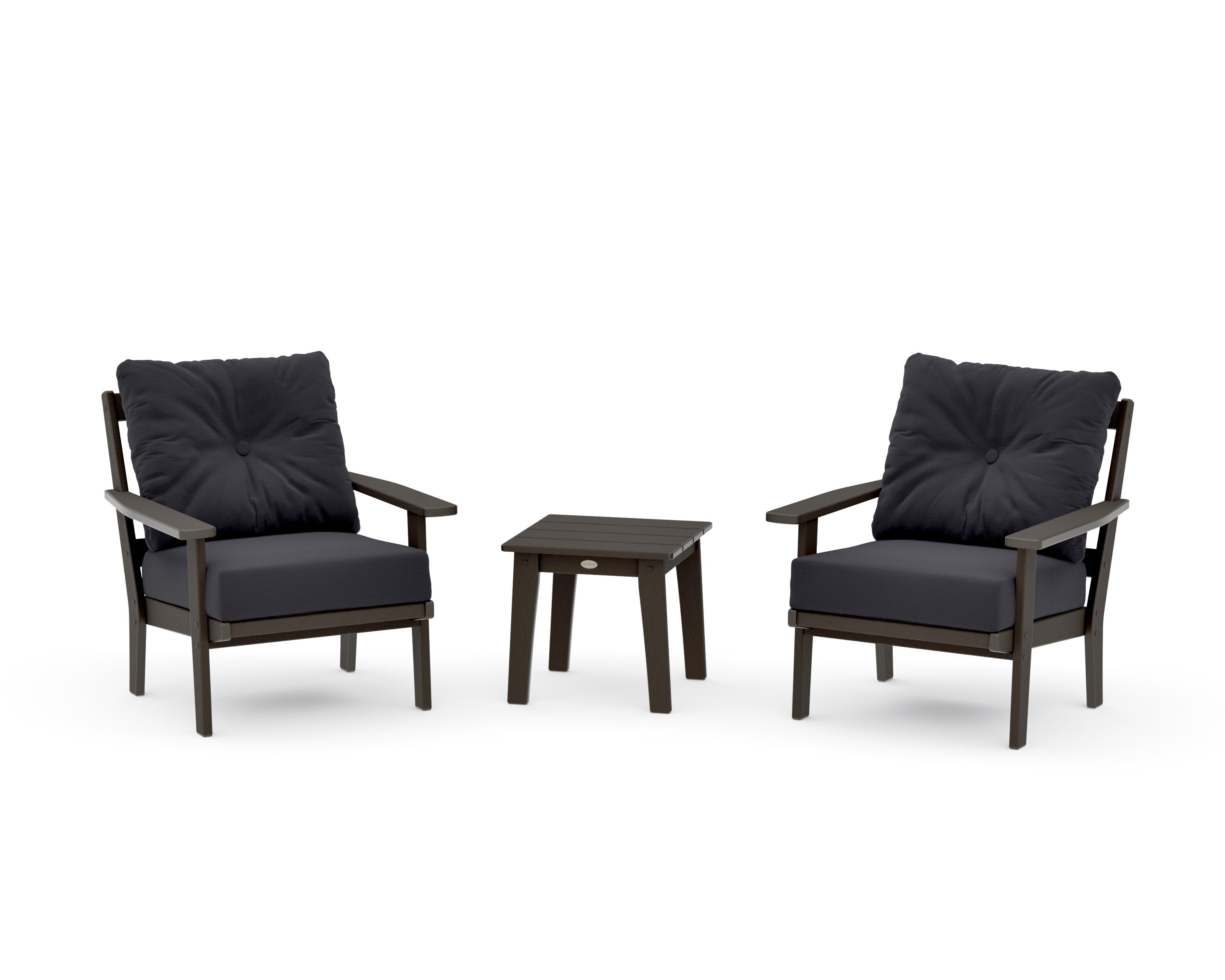Prairie 3-Piece Deep Seating Set in Vintage Coffee / Midnight Linen