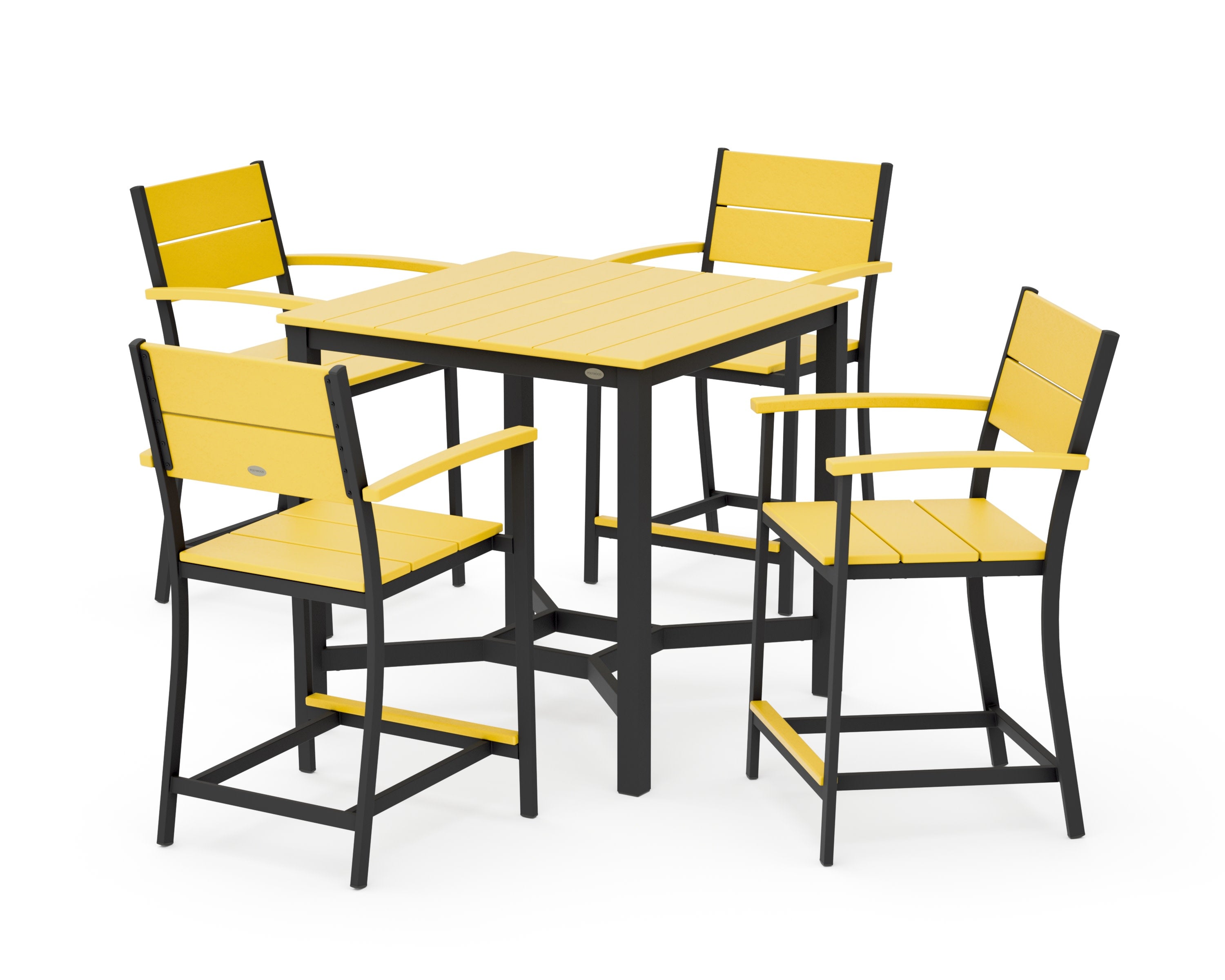 Main Street 5-Piece Counter Set in Black / Lemon