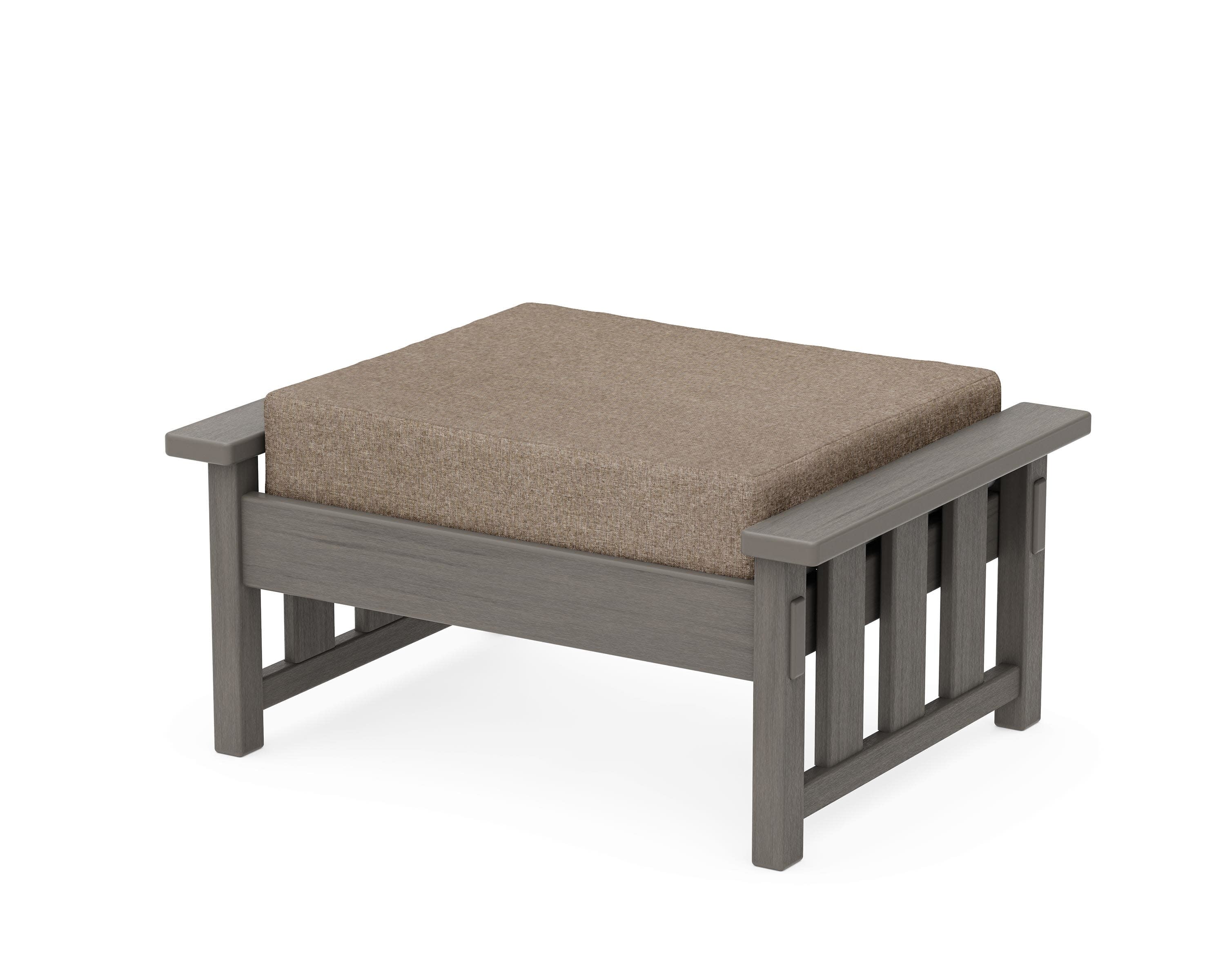 Acadia Deep Seating Ottoman in Driftwood / Spiced Burlap