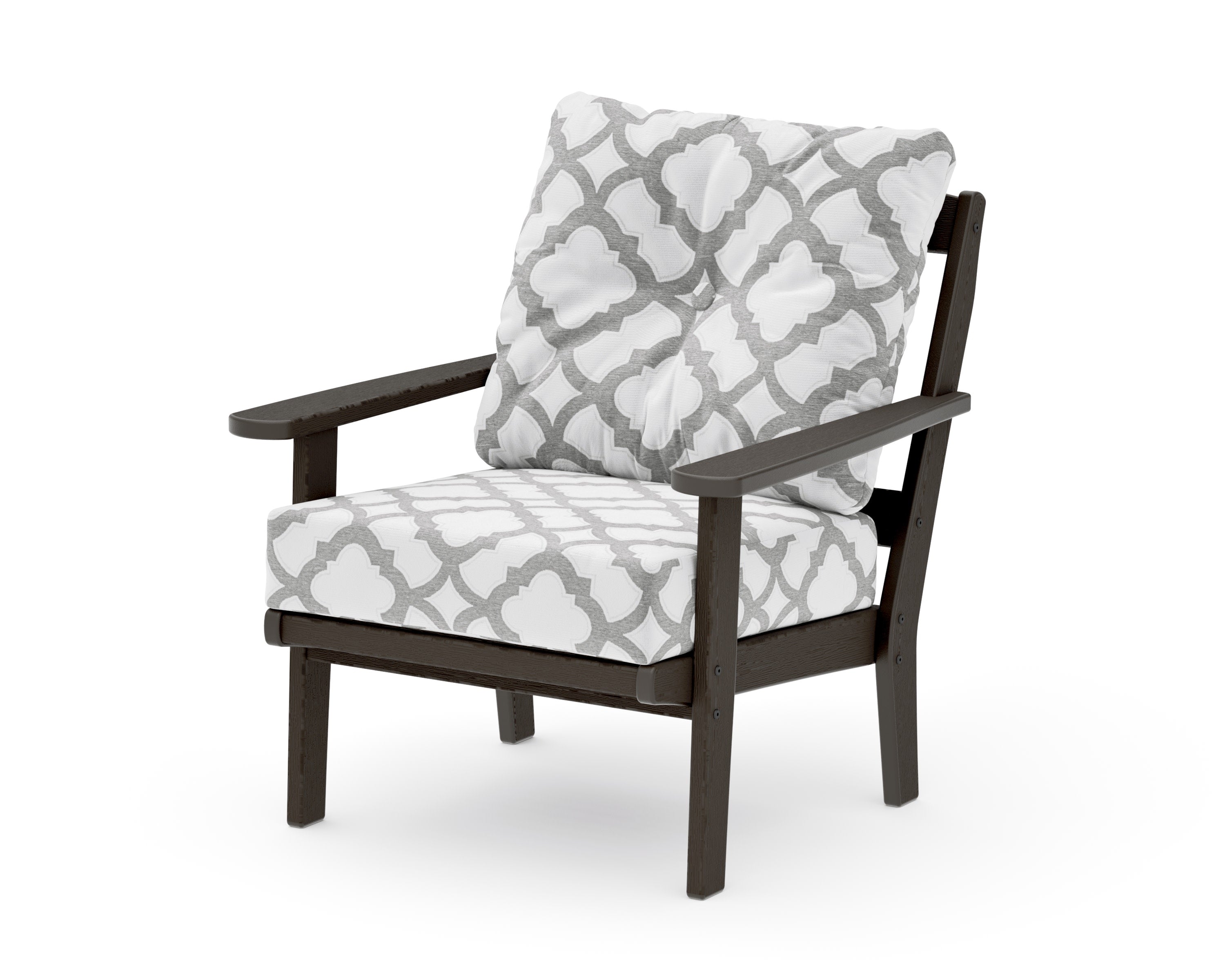 Mission Deep Seating Chair in Vintage Coffee / Trellis Grey Mist