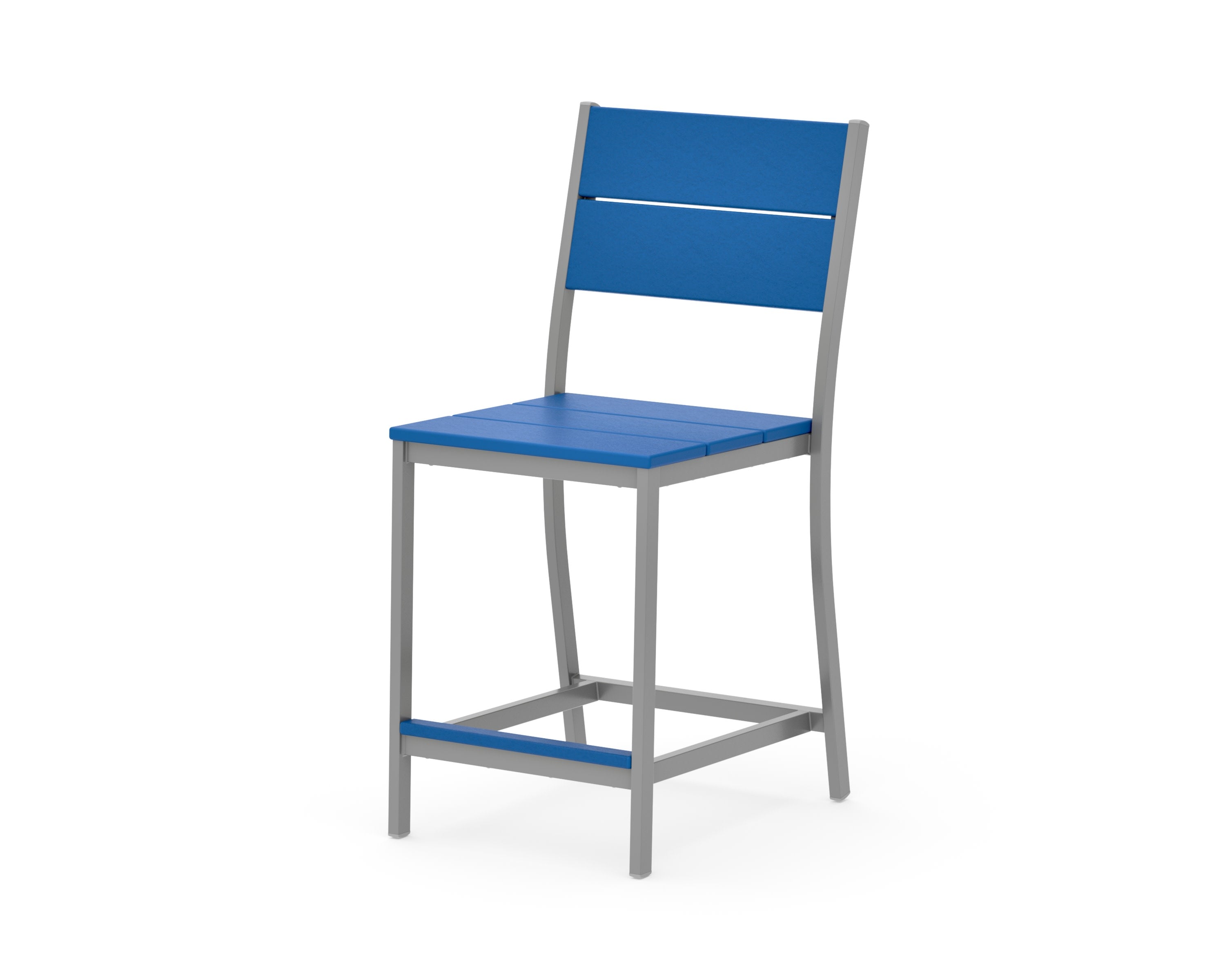 Main Street Counter Side Chair in Silver / Pacific Blue