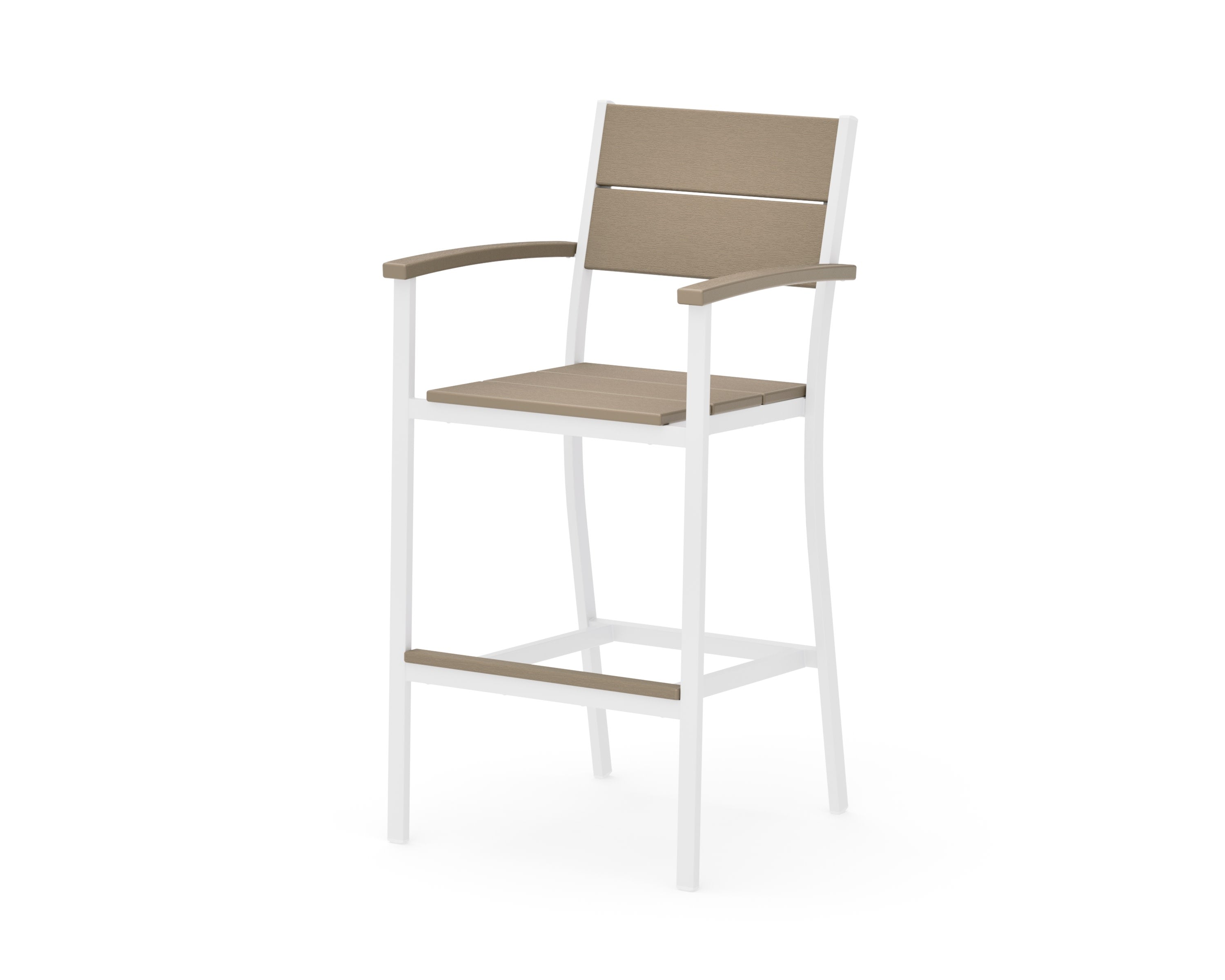 Main Street Bar Arm Chair in White / Vintage Sahara