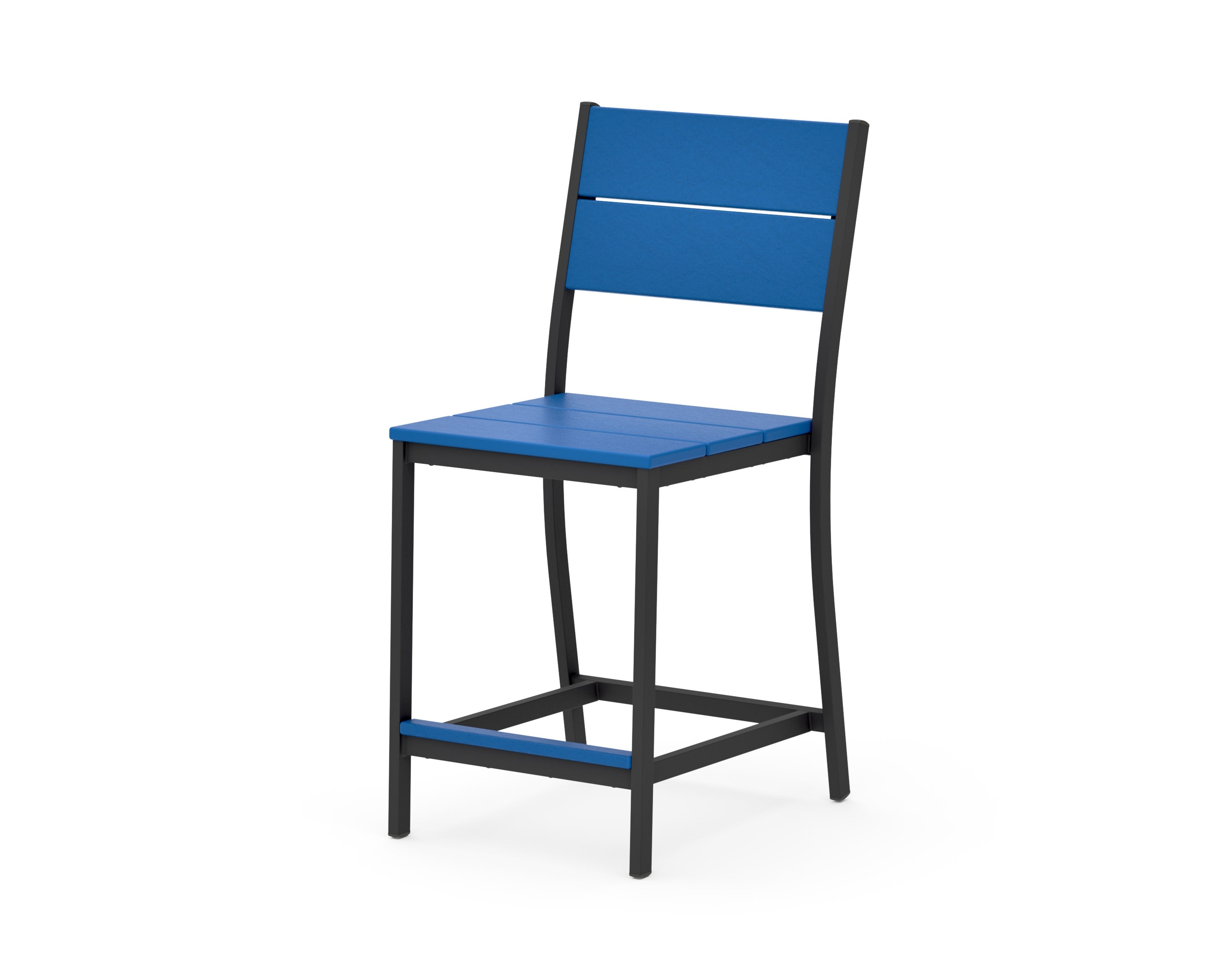 Main Street Counter Side Chair in Black / Pacific Blue