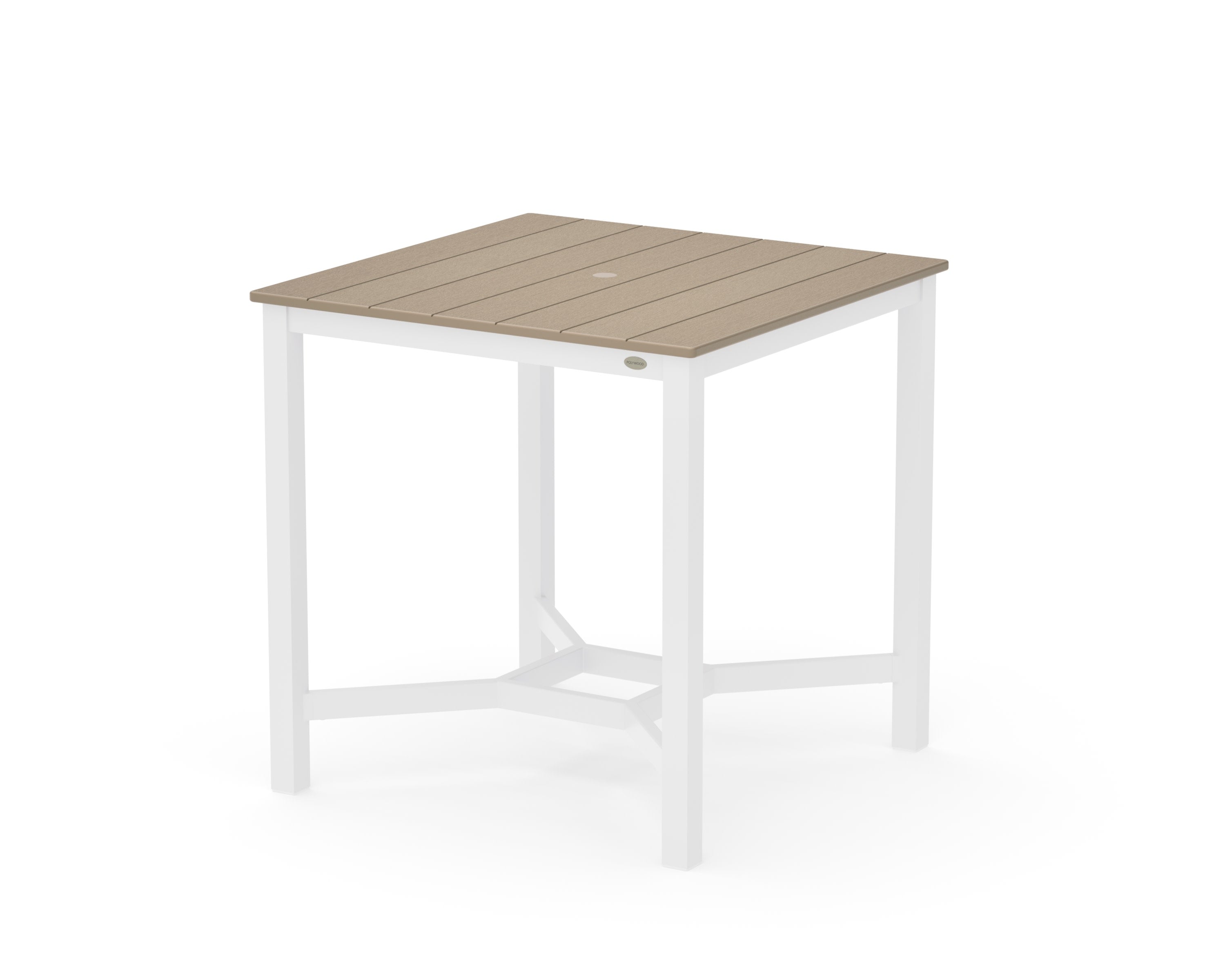 Main Street 36 x 36 Counter Table in White / Vintage Sahara