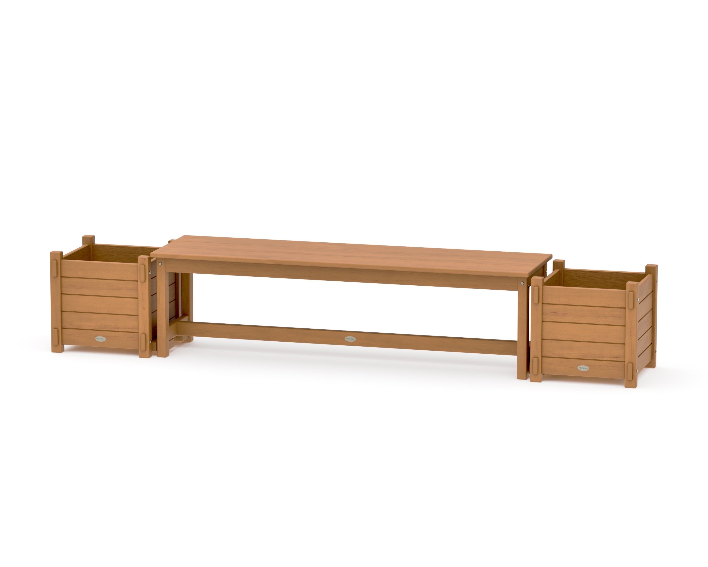 60" Nautical Straight Planter Bench Set in Natural