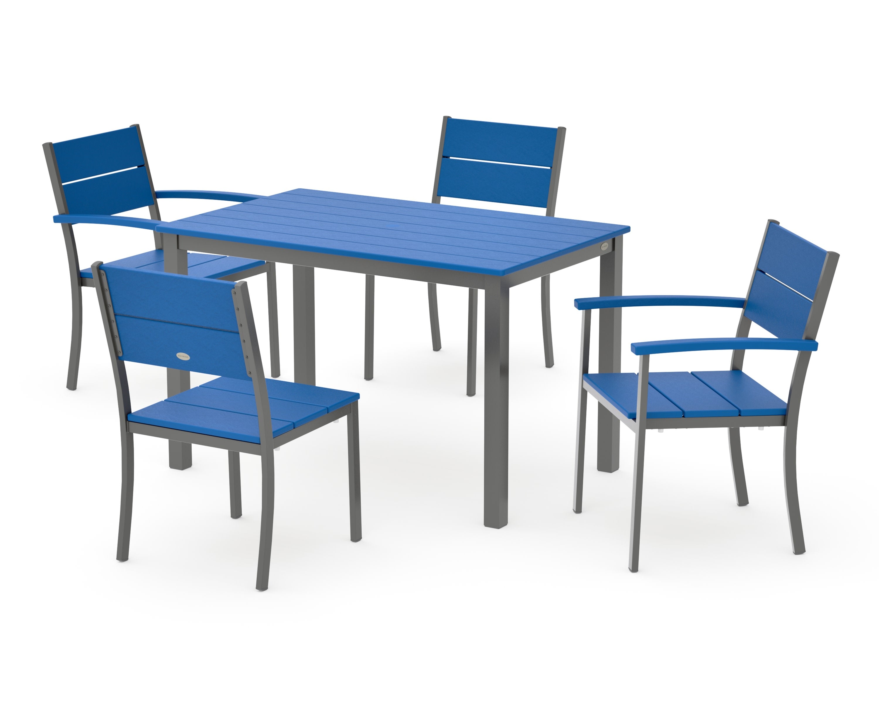 Main Street 5-Piece Dining Set in Charcoal / Pacific Blue