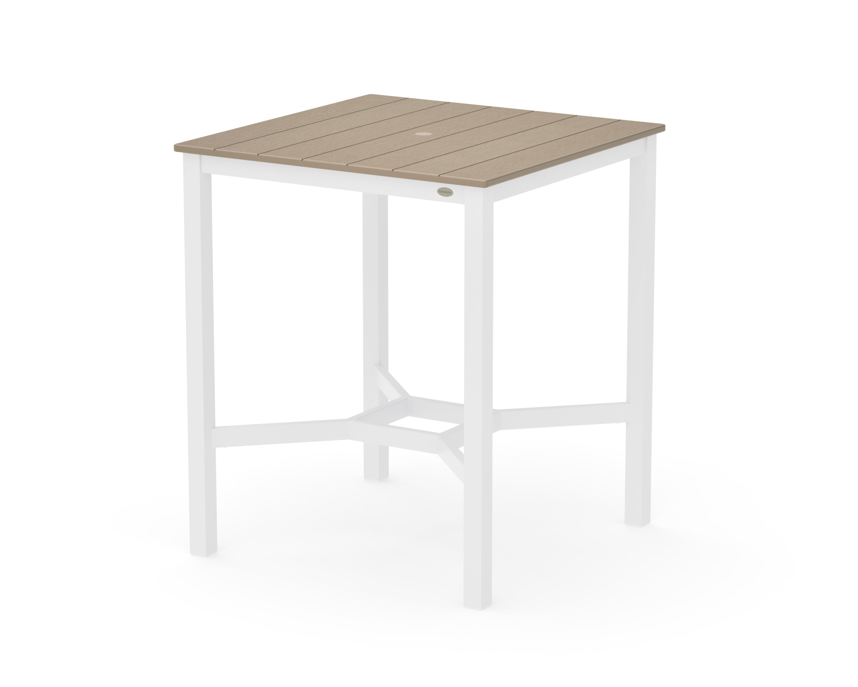 Main Street 36 x 36 Bar Table in White / Vintage Sahara