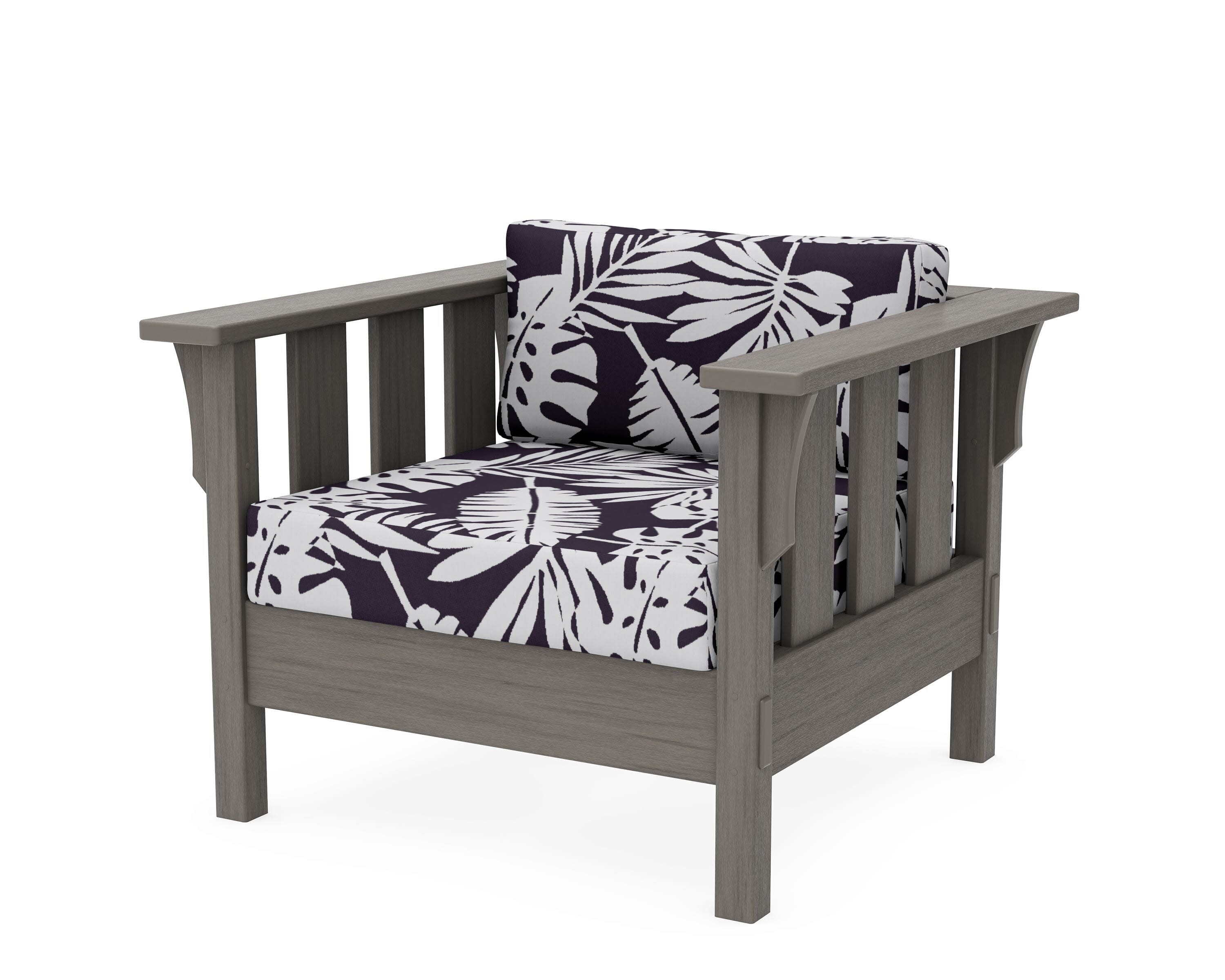 Acadia Deep Seating Chair in Driftwood / Leaf Navy