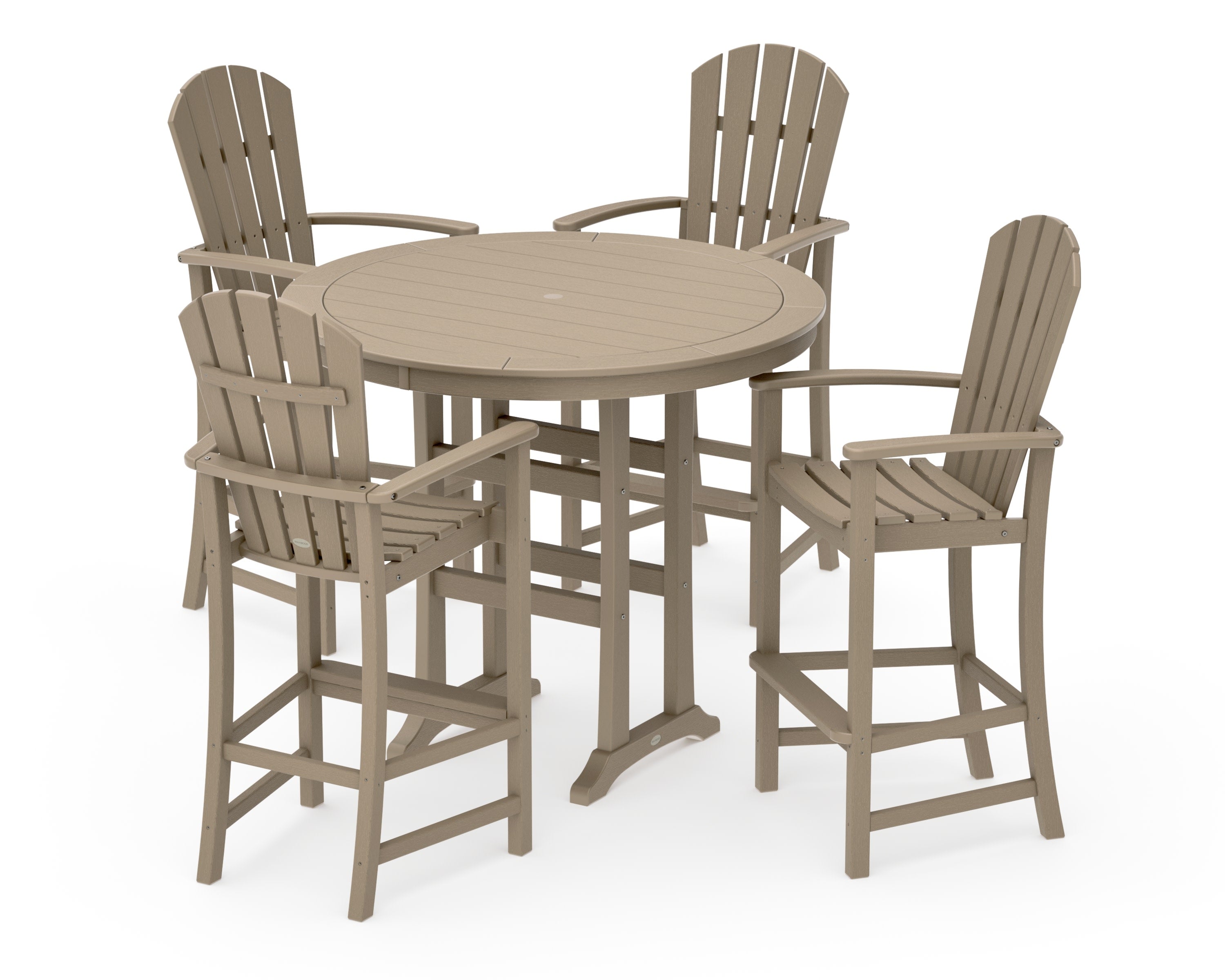 Palm Coast 5-Piece Round Bar Set in Vintage Sahara