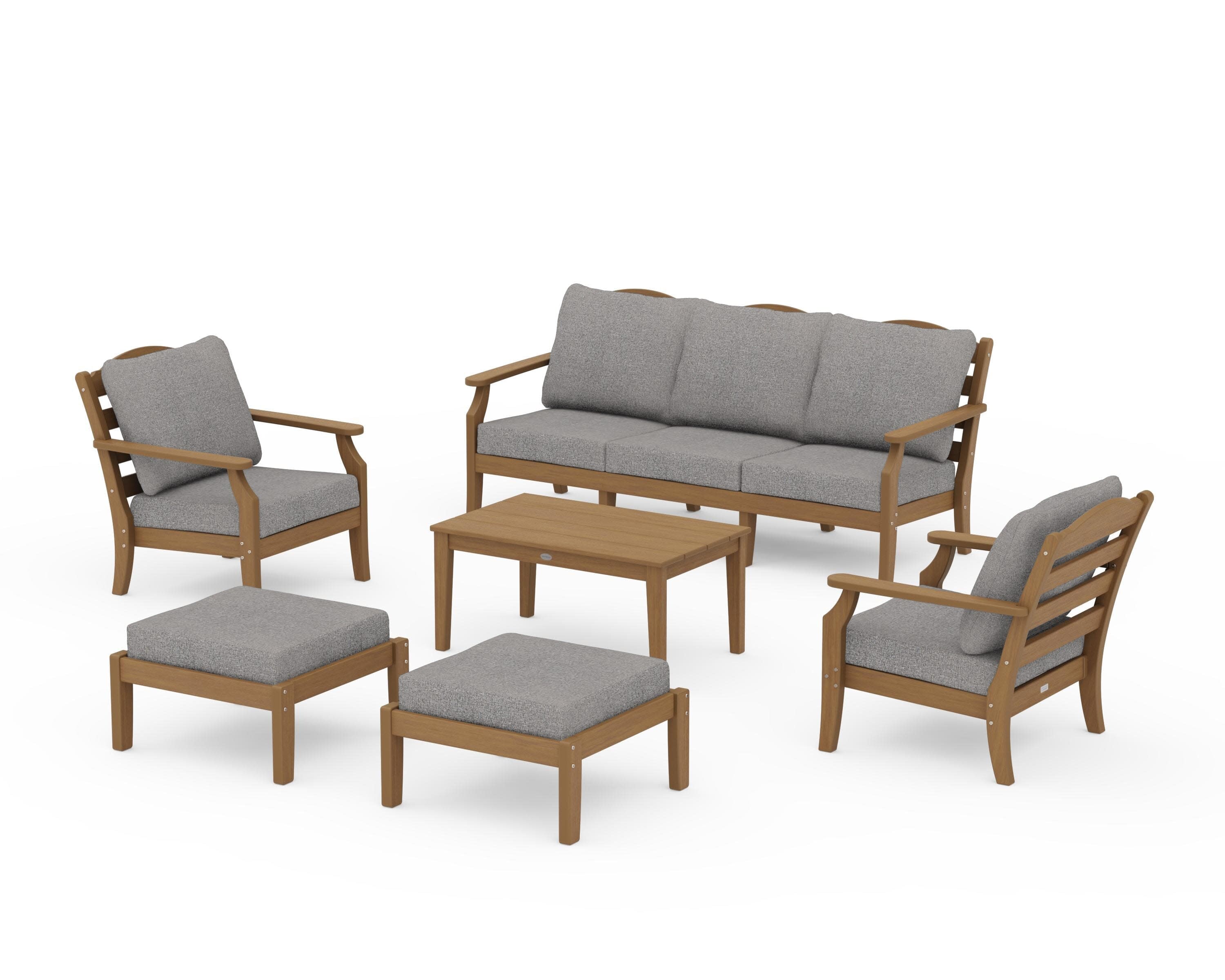 Savannah 6-Piece Lounge Sofa Set in Natural / Grey Mist