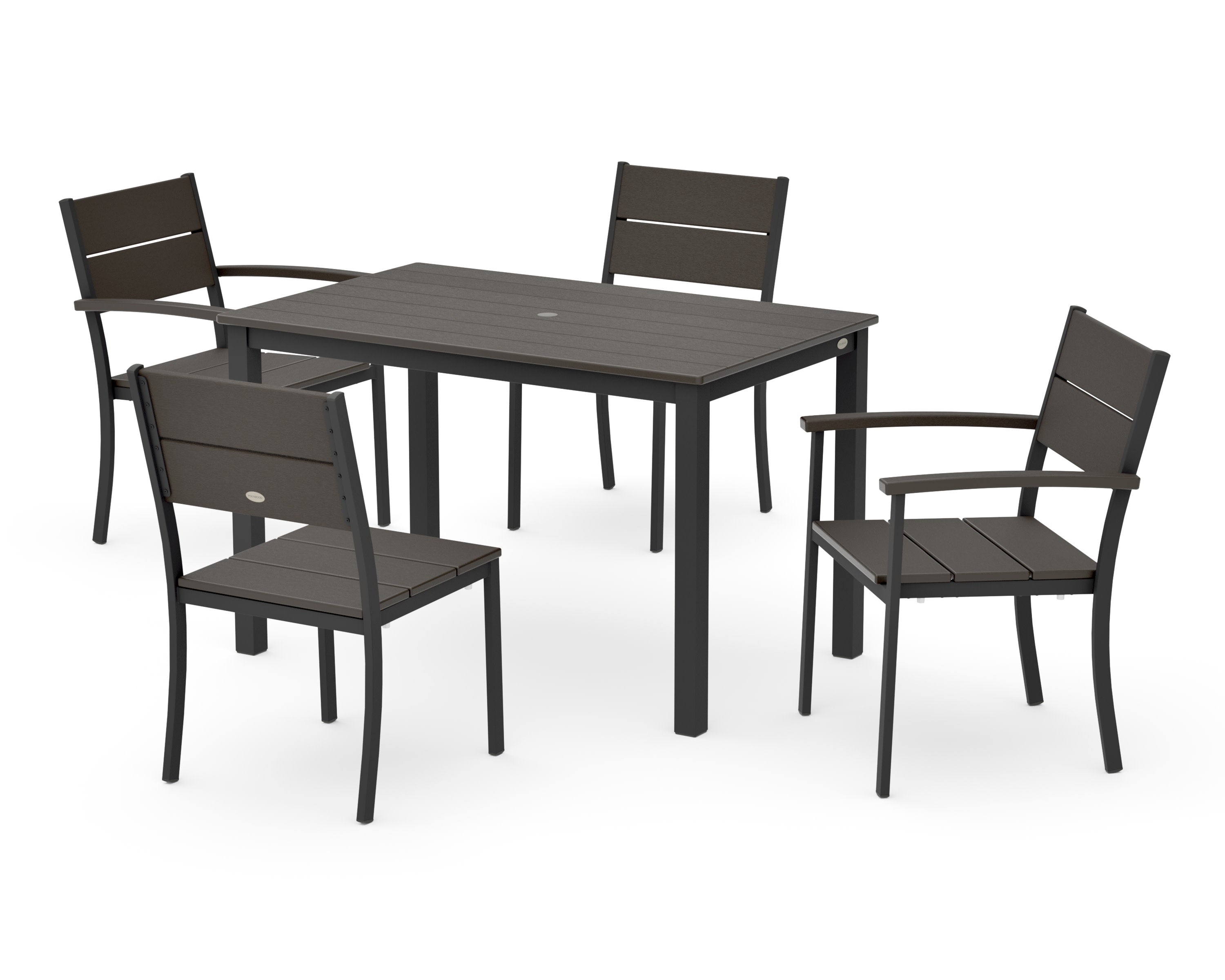 Main Street 5-Piece Dining Set in Black / Vintage Coffee