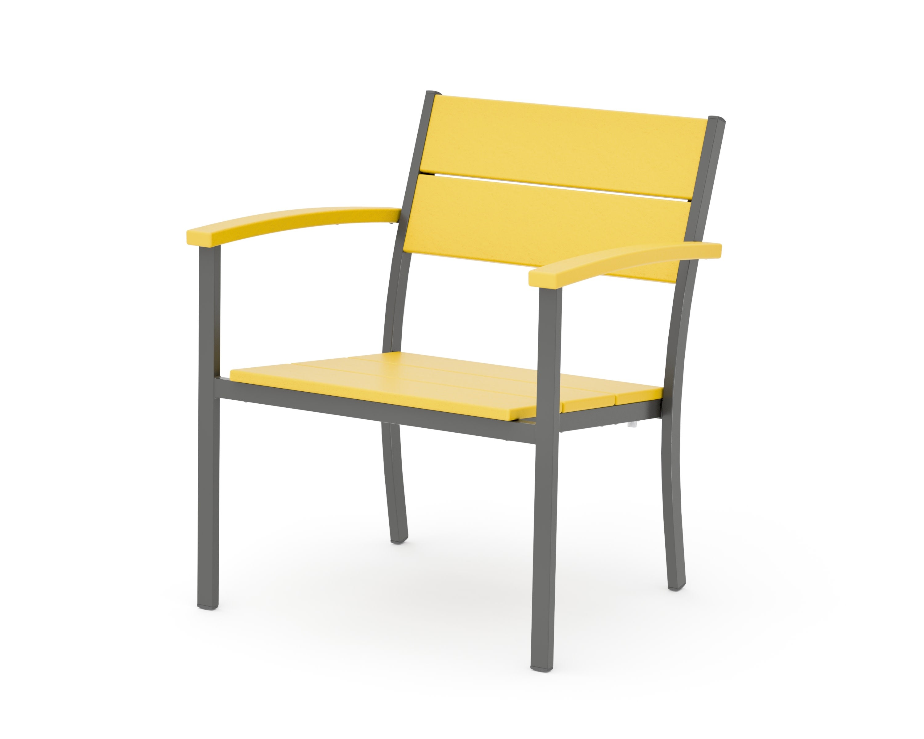 Main Street Stacking Lounge Arm Chair in Charcoal / Lemon