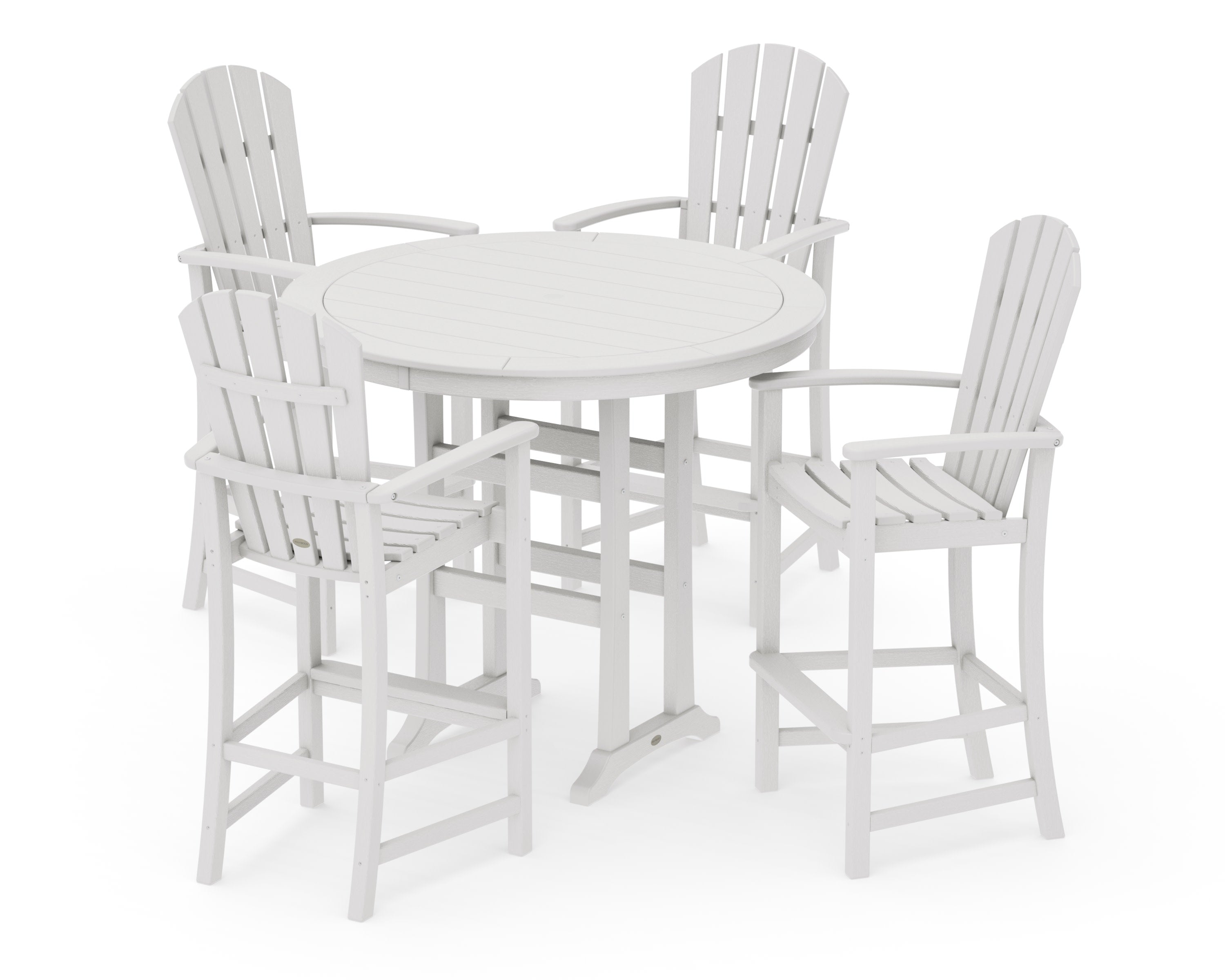 Palm Coast 5-Piece Round Bar Set in Vintage White
