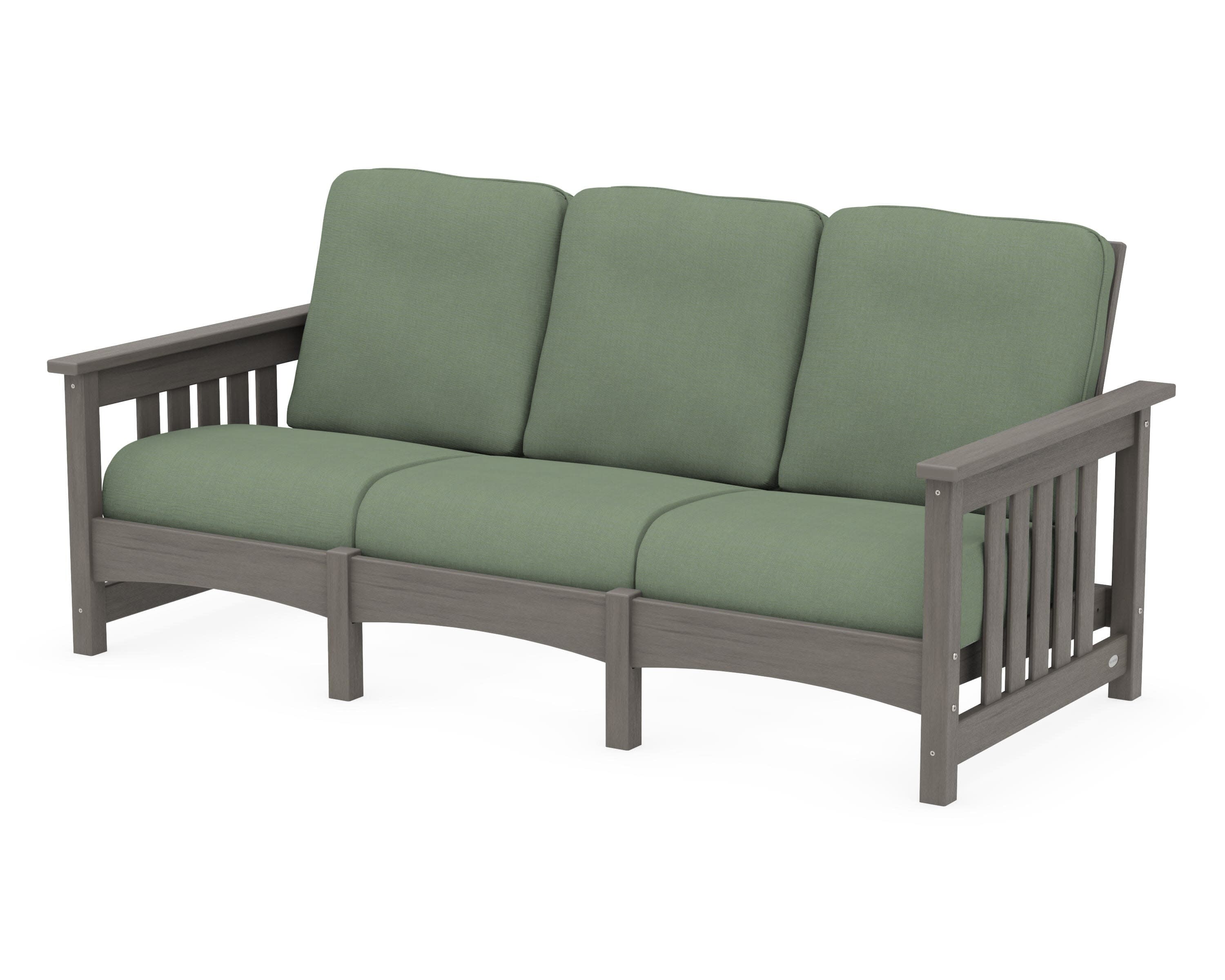 Club Mission Sofa in Driftwood / Exhale Rainwashed
