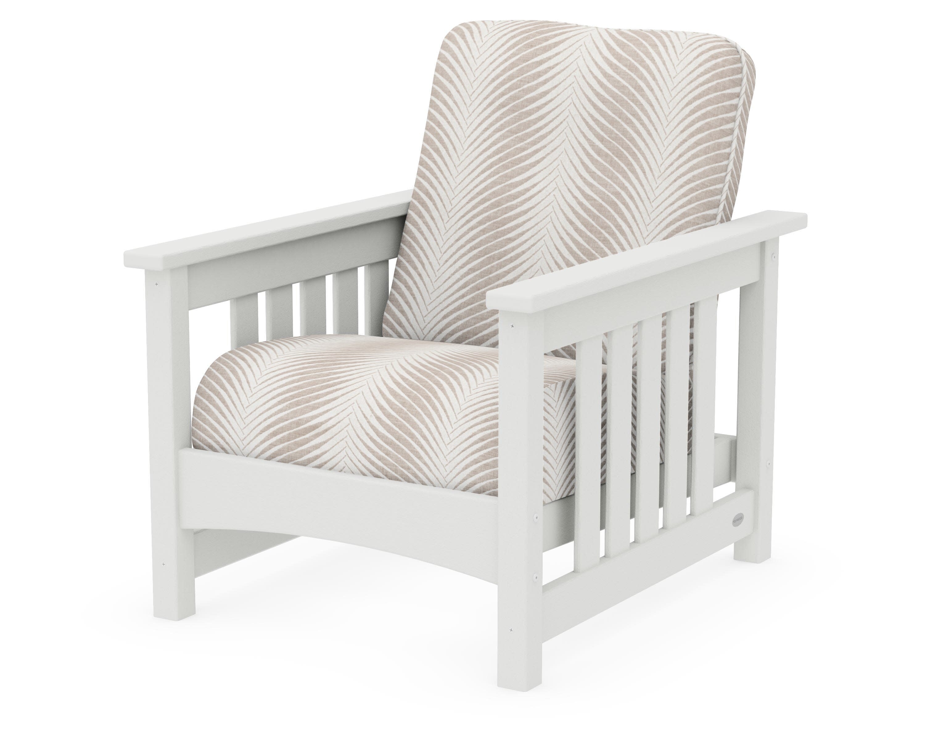 Club Mission Chair in Vintage White / Clock Out Cloud