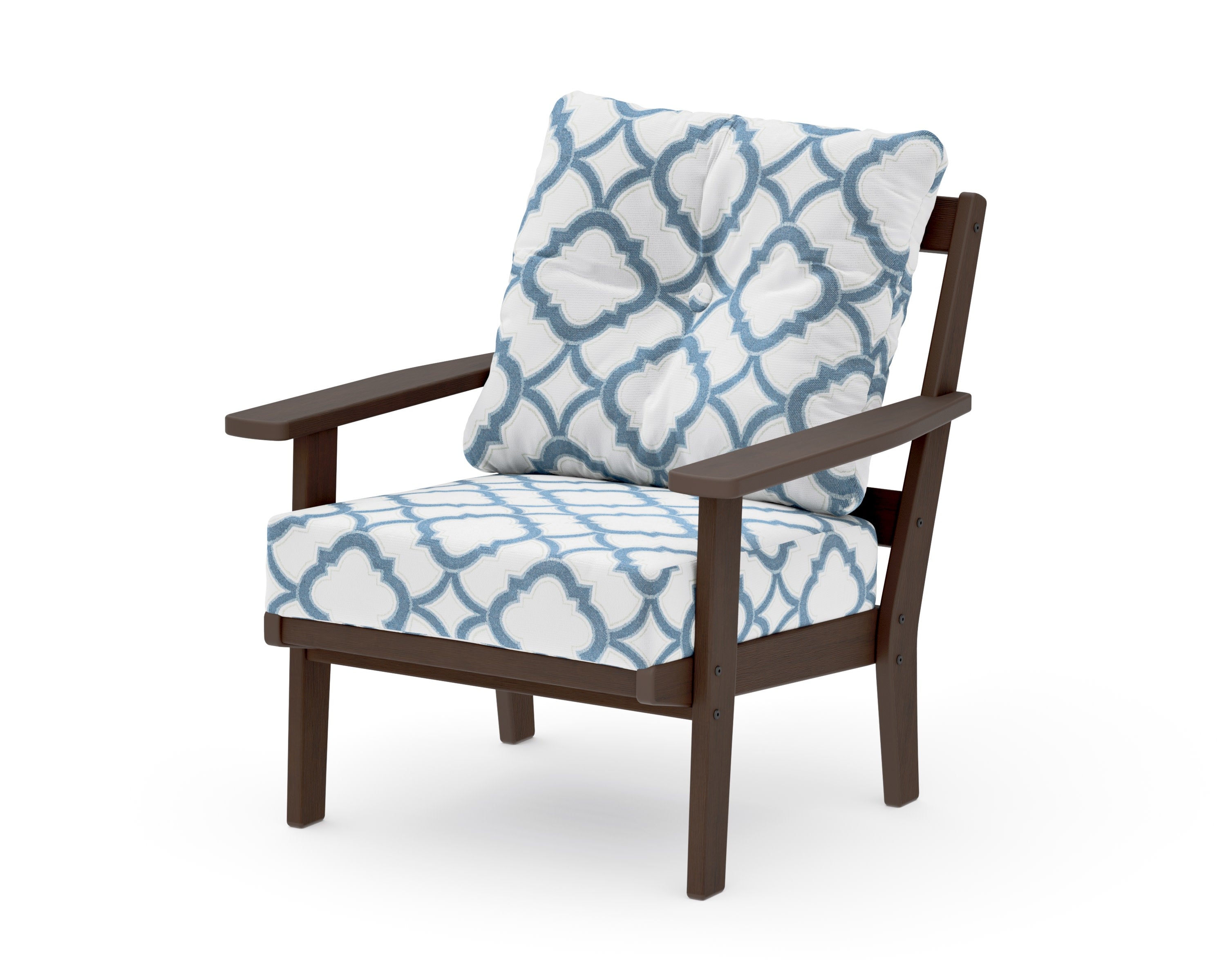 Oxford Deep Seating Chair in Kona / Trellis Sky Blue