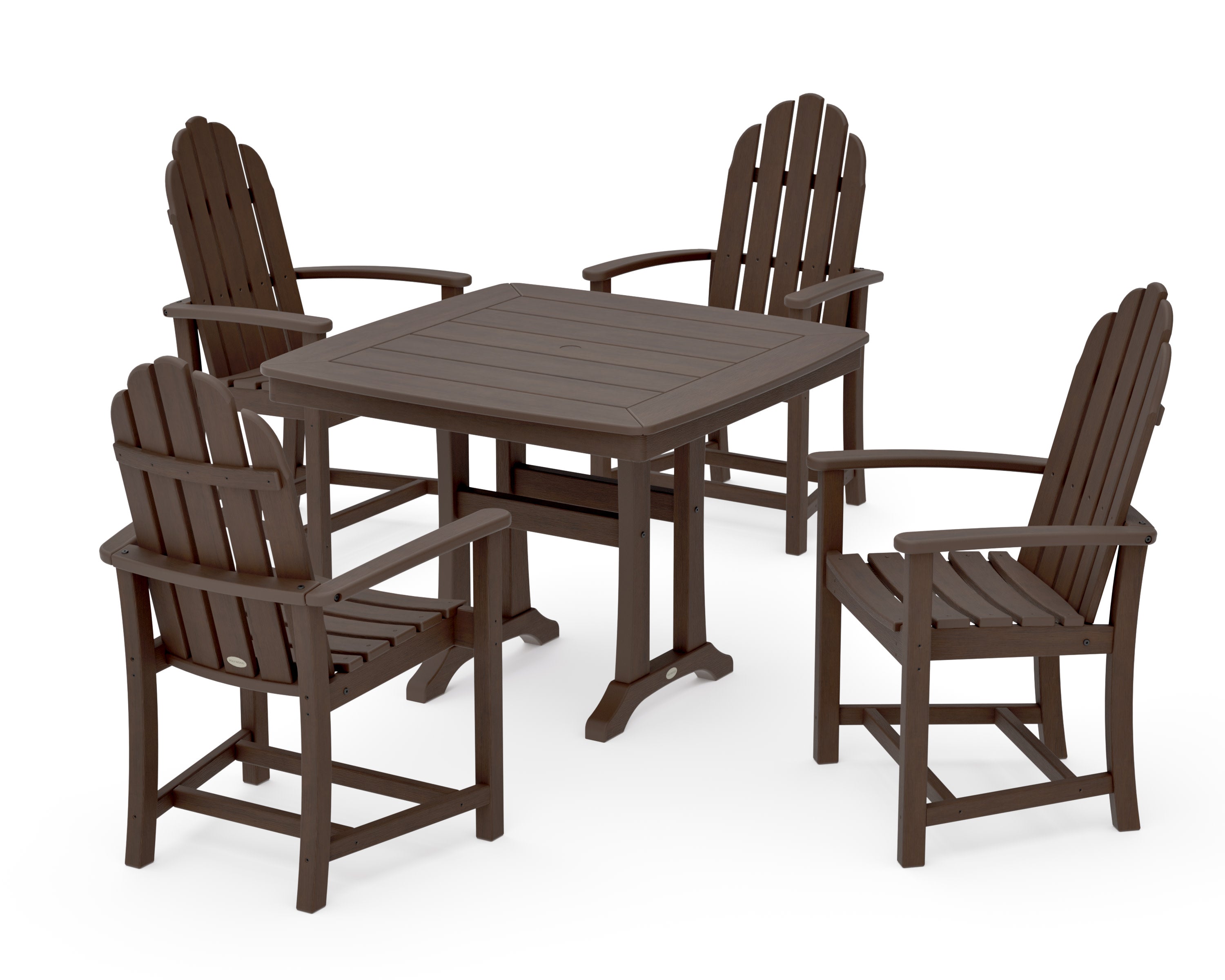 Classic Adirondack 5-Piece Dining Set with Trestle Legs in Kona