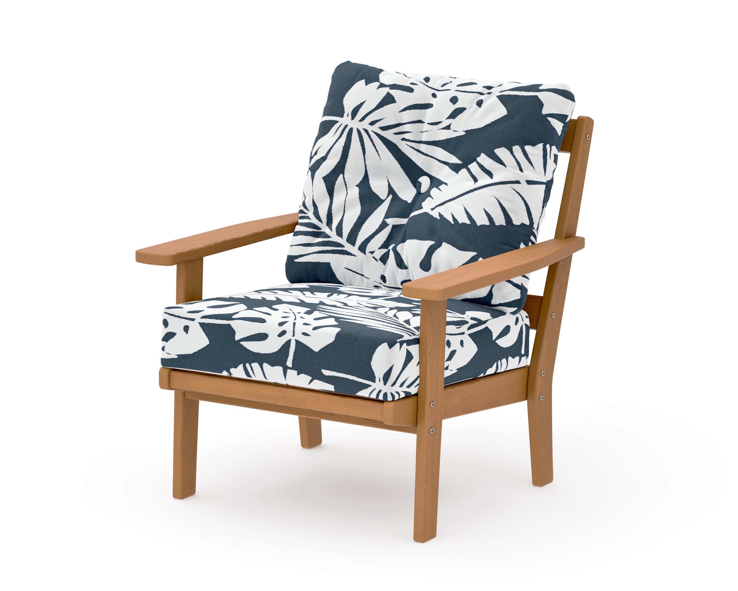 Prairie Deep Seating Chair in Natural / Leaf Marine Indigo