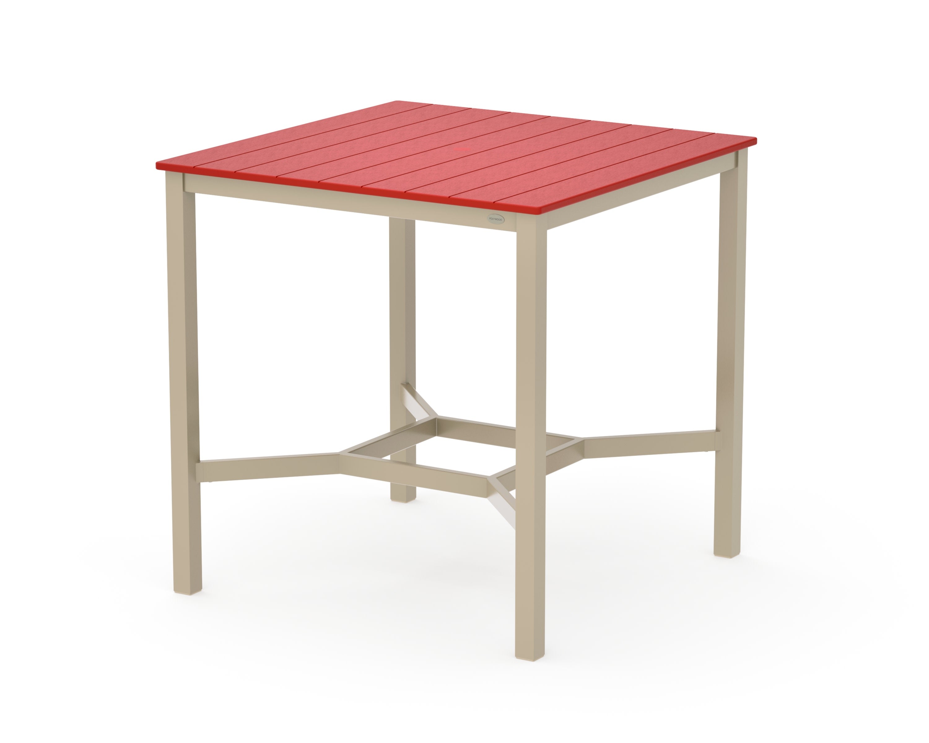 Main Street 42 x 42 Bar Table in Sand / Sunset Red