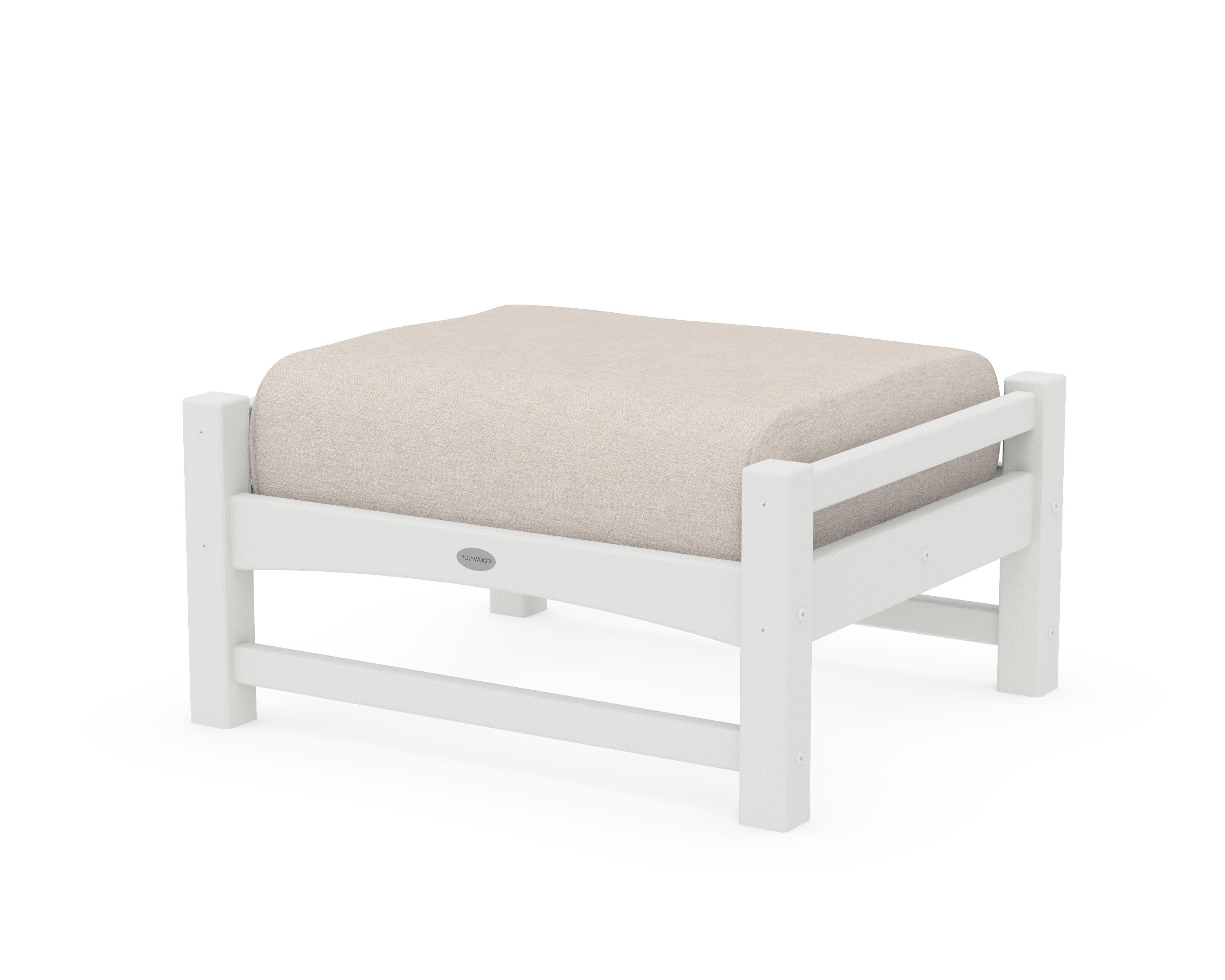 Club Ottoman in Vintage White / Nuance Cloud
