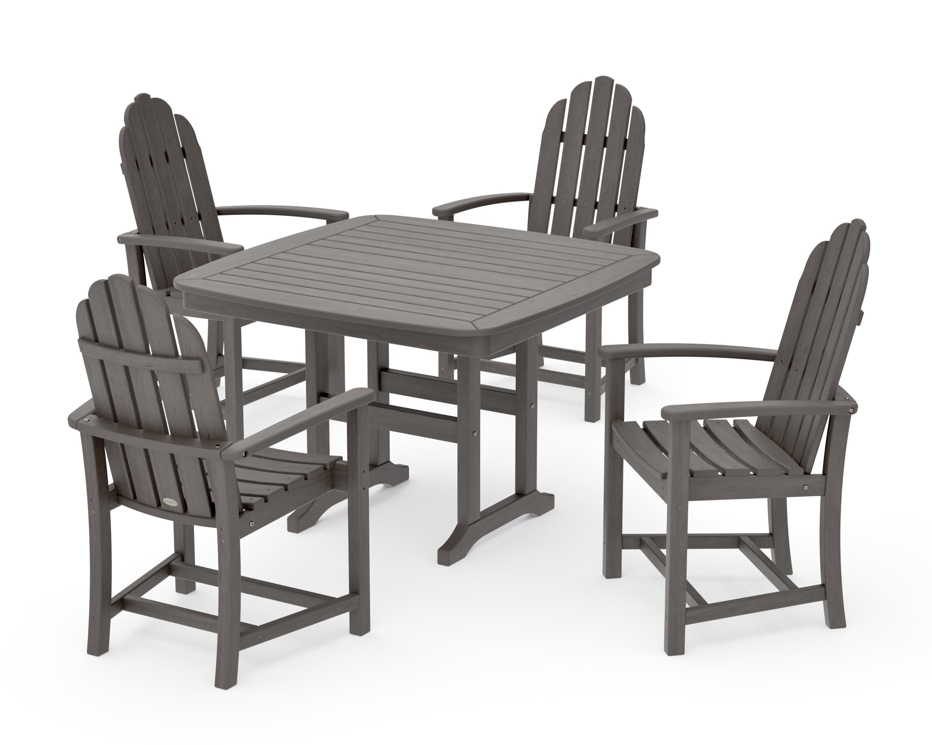 Classic Adirondack 5-Piece Dining Set with Trestle Legs in Driftwood