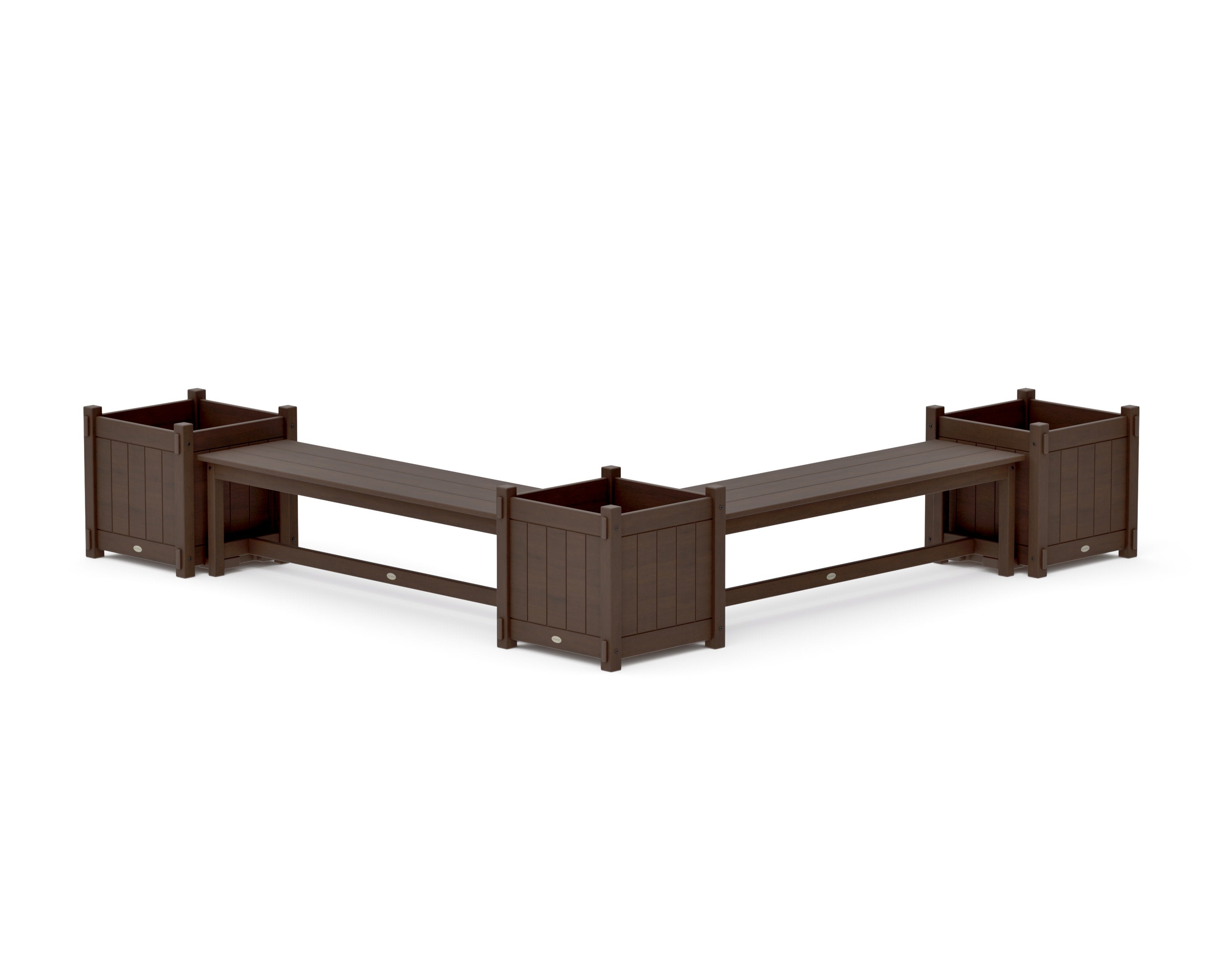 60" Vineyard L- Shaped Planter Bench Corner Set - Large in Kona