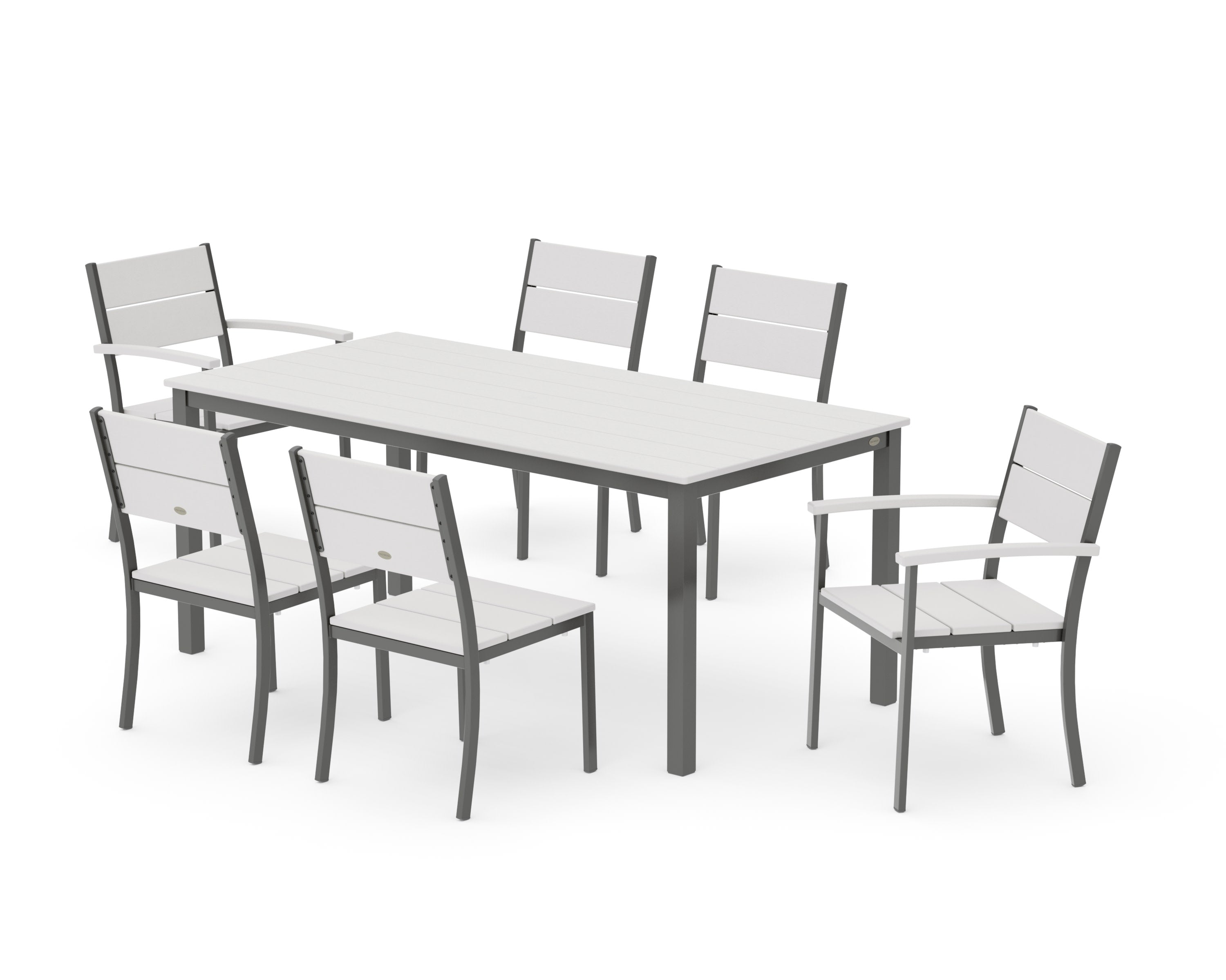 Main Street 7-Piece Dining Set in Charcoal / Vintage White