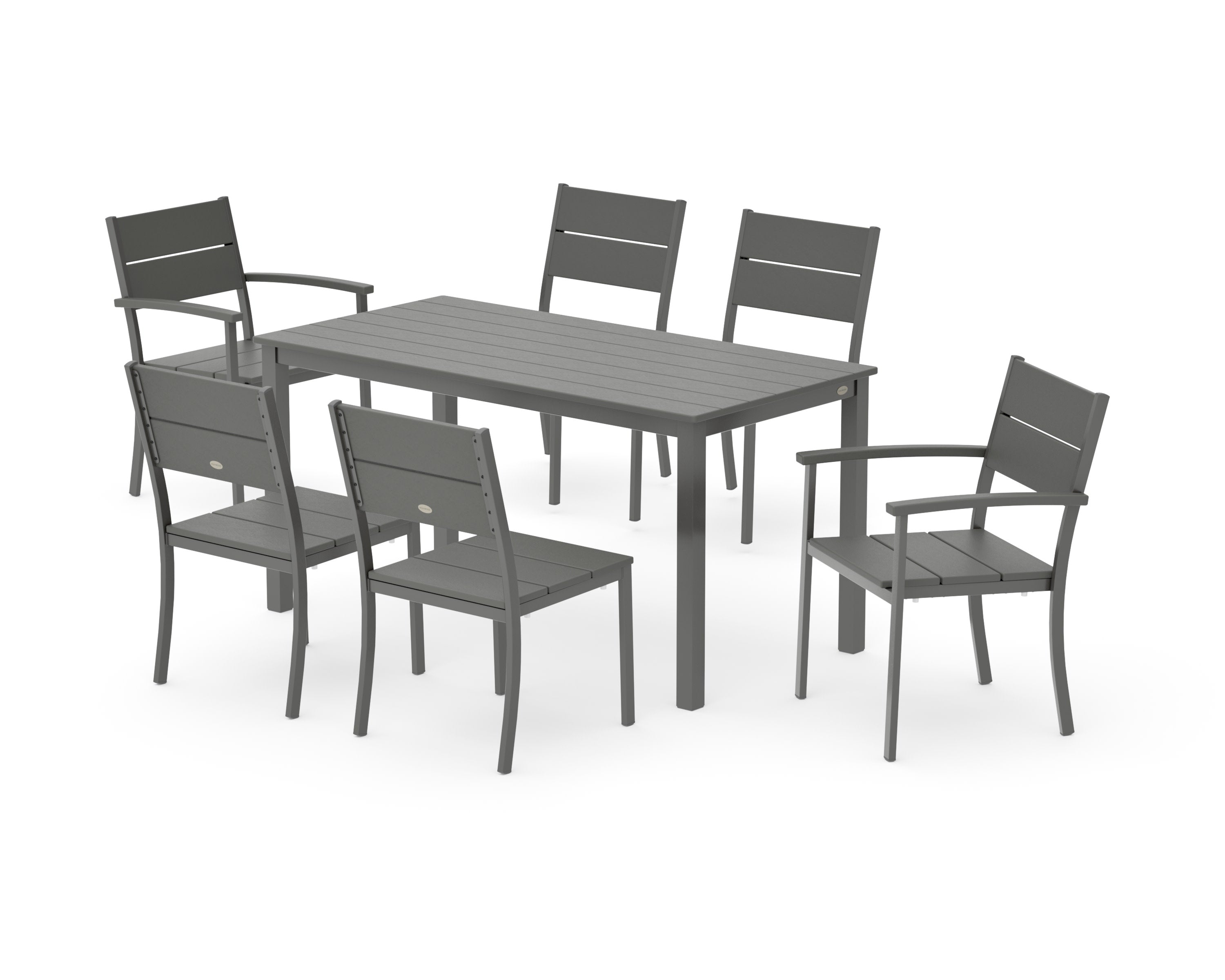 Main Street 7-Piece Dining Set in Charcoal / Slate Grey