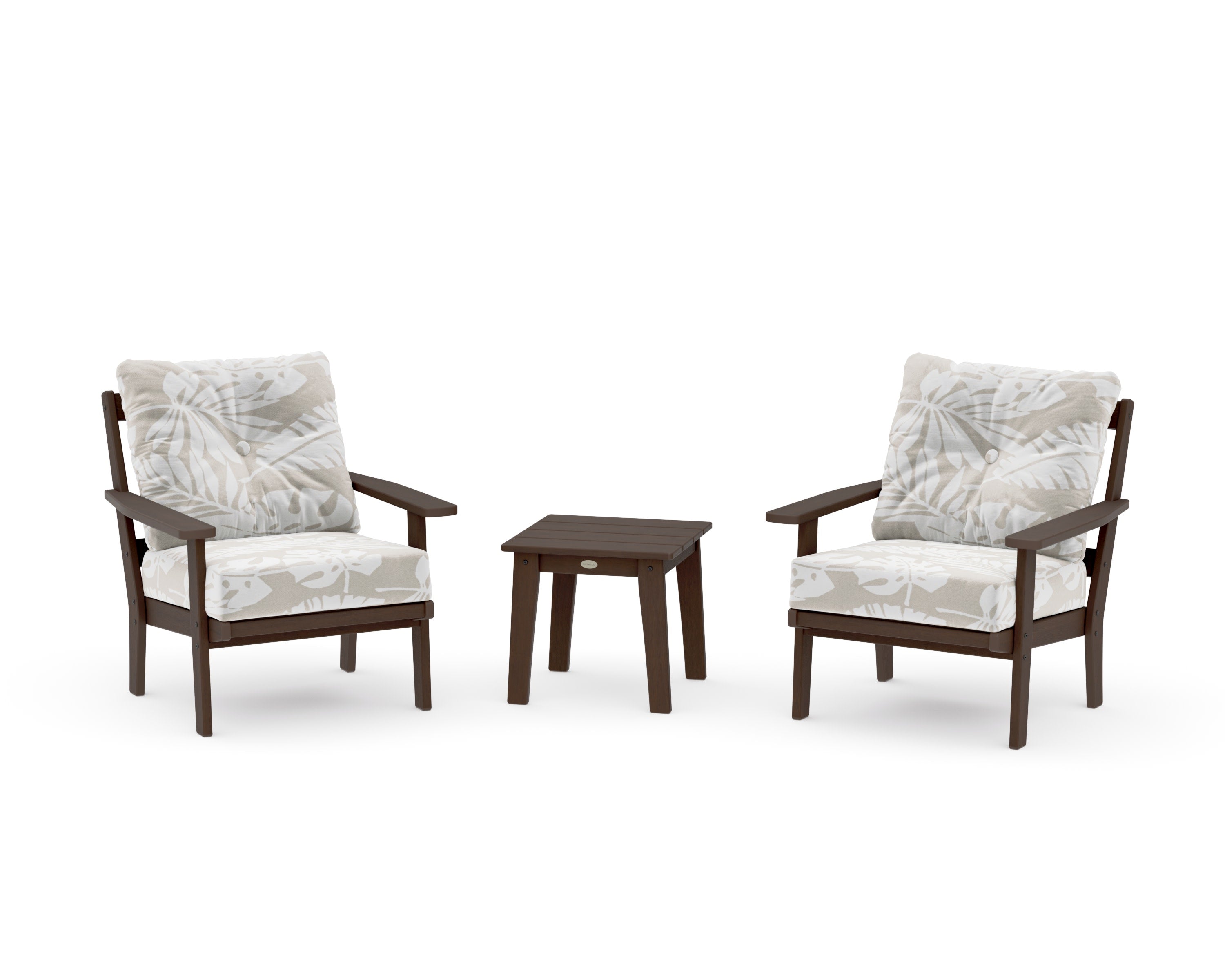 Prairie 3-Piece Deep Seating Set in Kona / Leaf Dune Burlap