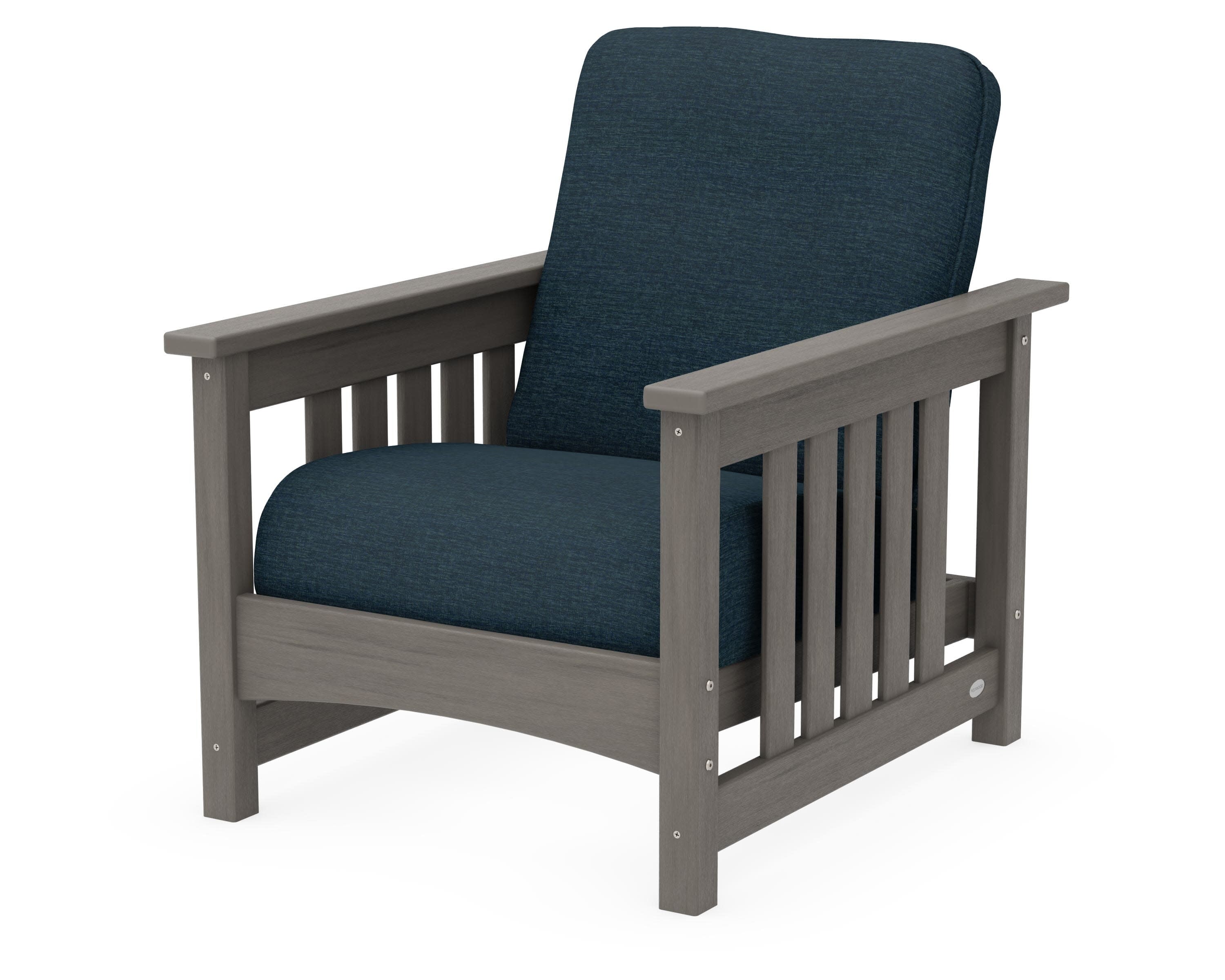 Club Mission Chair in Driftwood / Platform Indigo