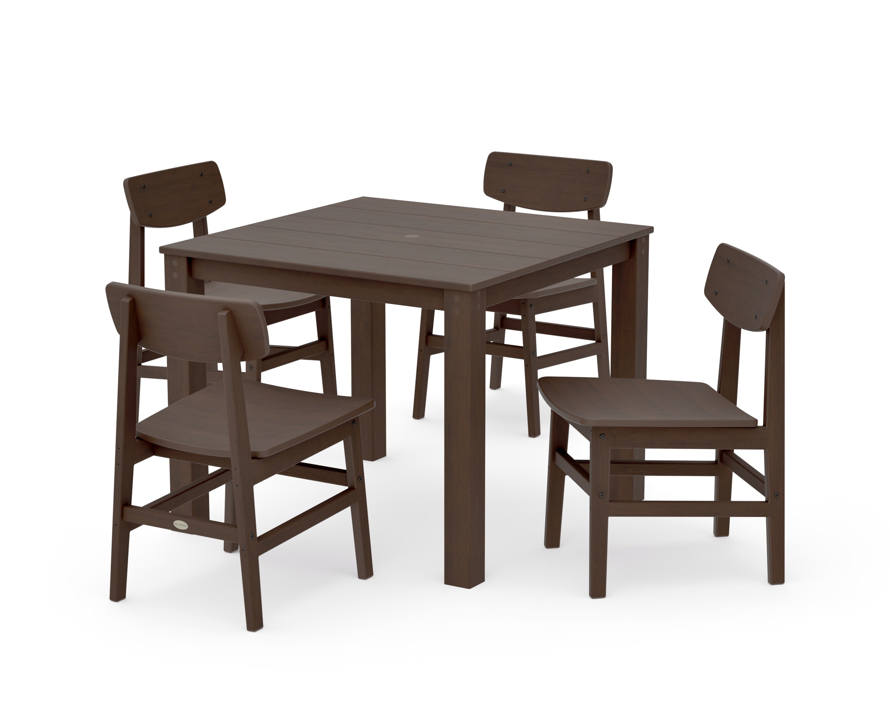 Modern Studio Urban Chair 5-Piece Parsons Dining Set in Kona