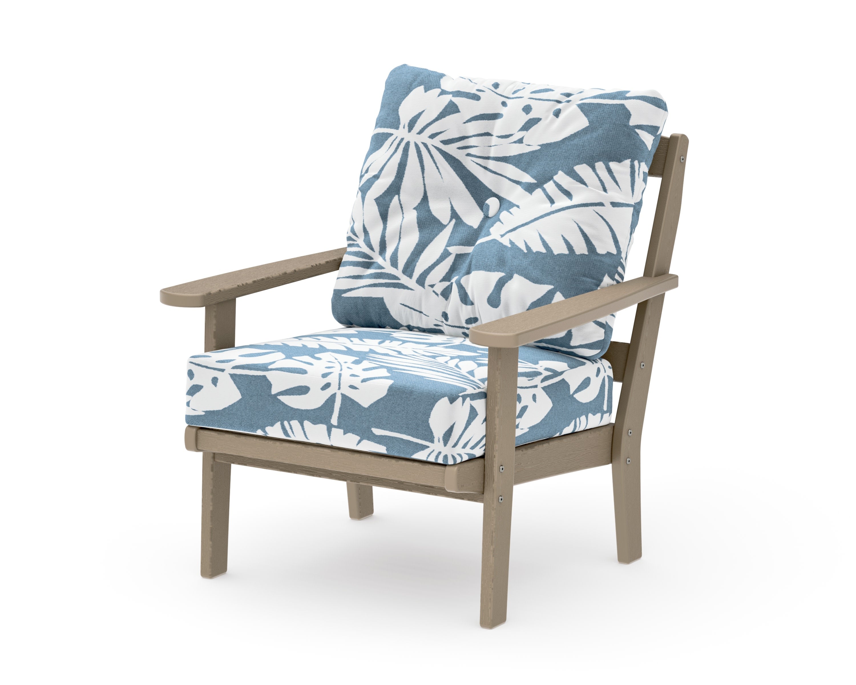 Mission Deep Seating Chair in Vintage Sahara / Leaf Sky Blue