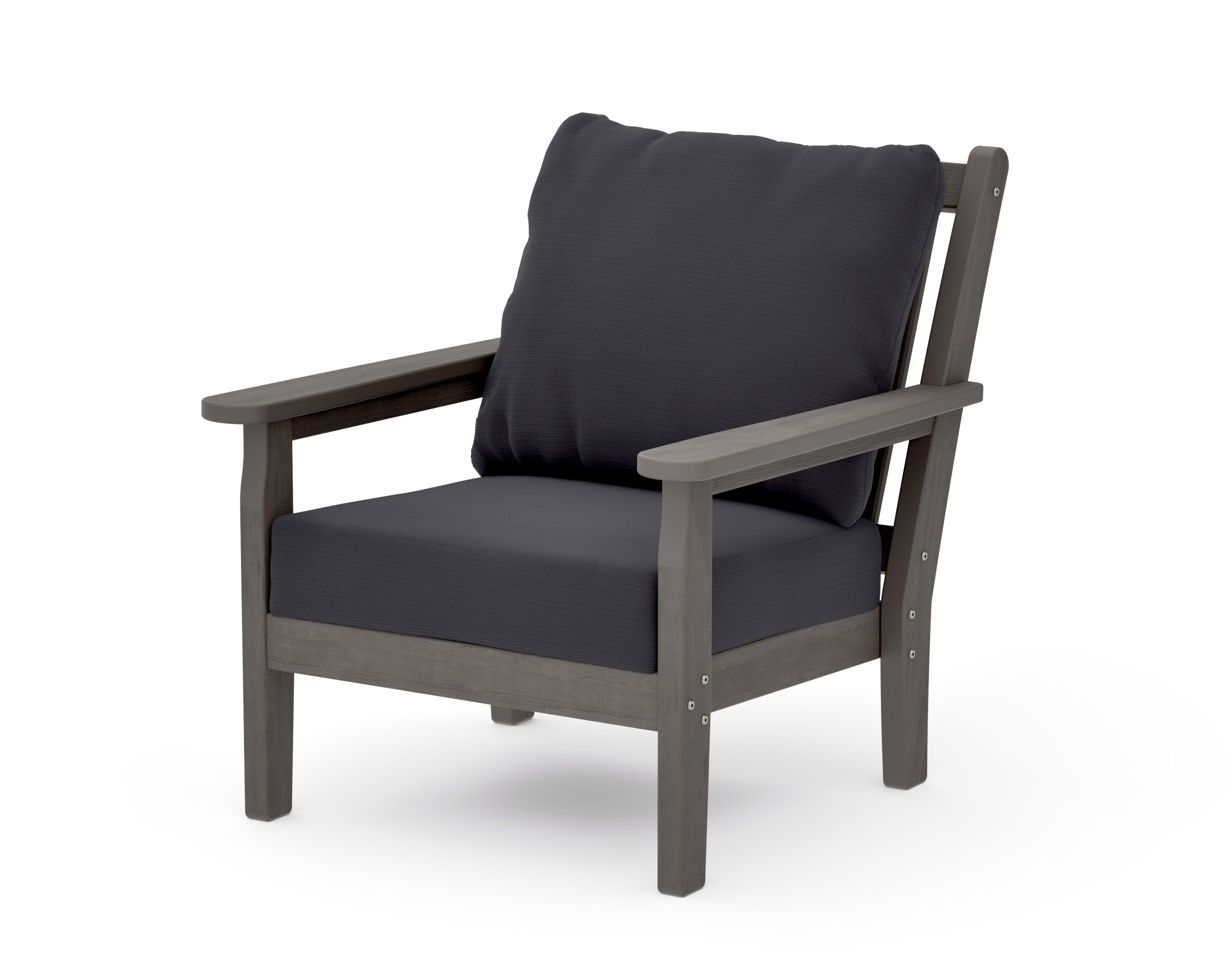 Chippendale Deep Seating Chair in Driftwood / Midnight Linen