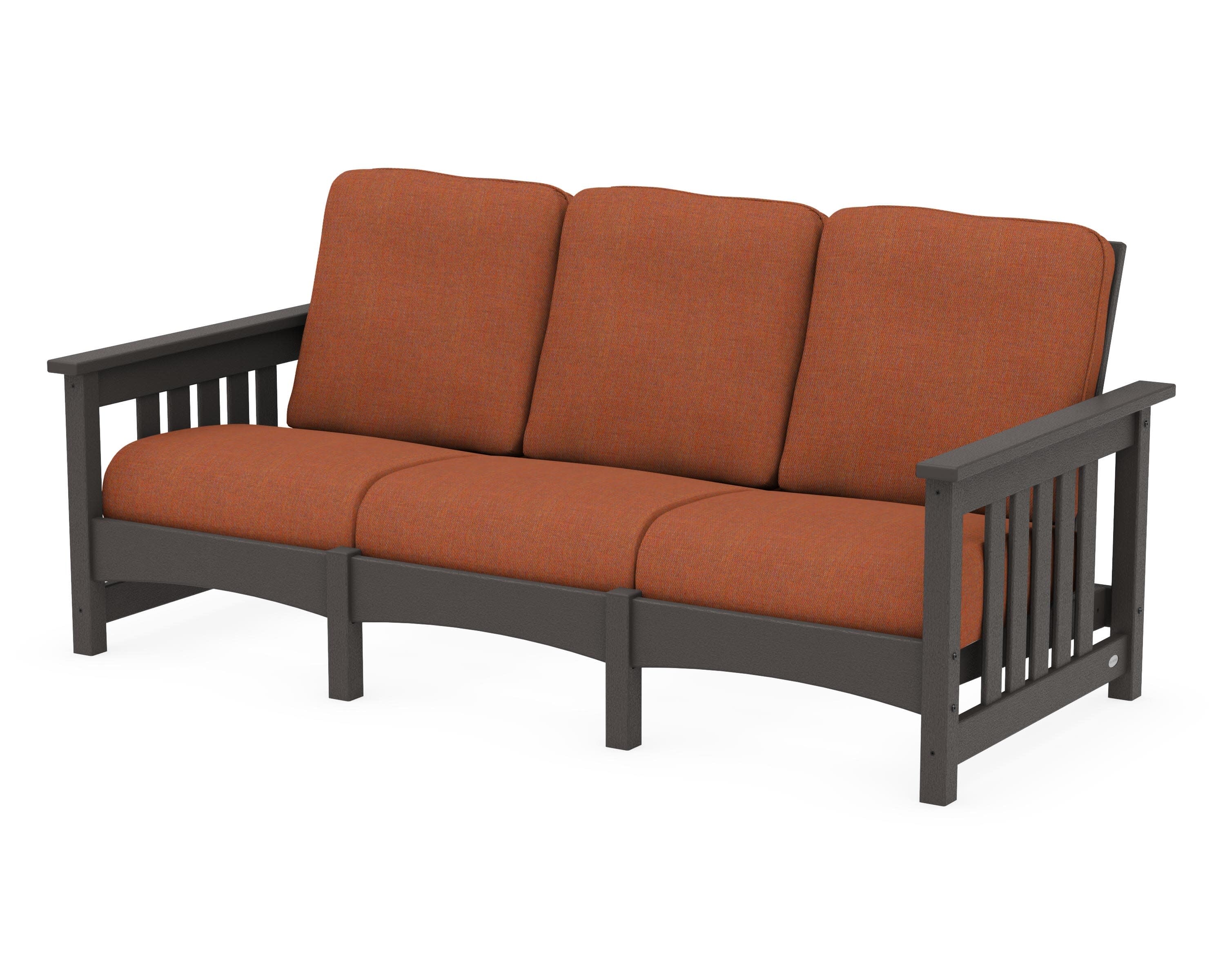 Club Mission Sofa in Vintage Coffee / Play Adobe