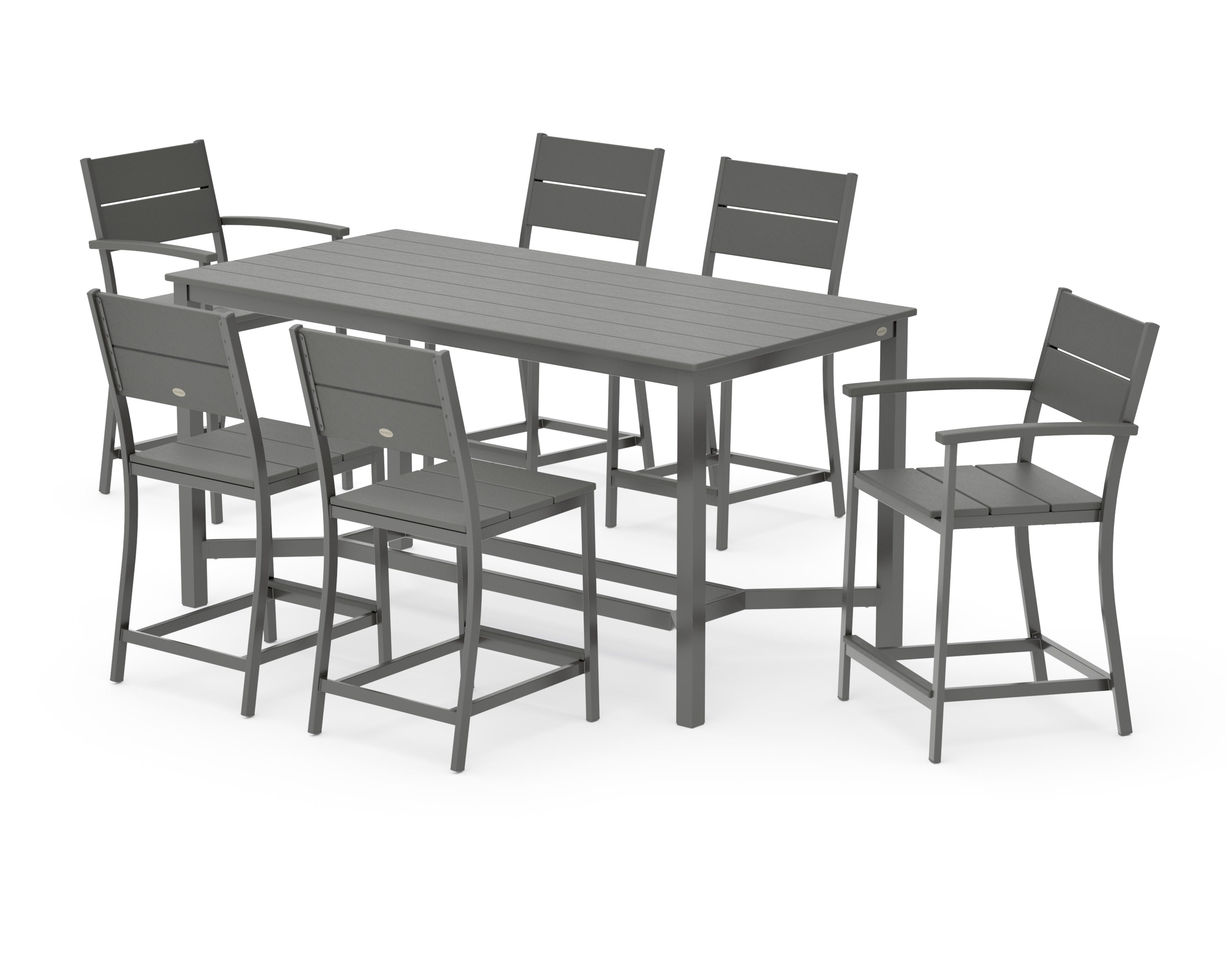 Main Street 7-Piece Counter Set in Charcoal / Slate Grey