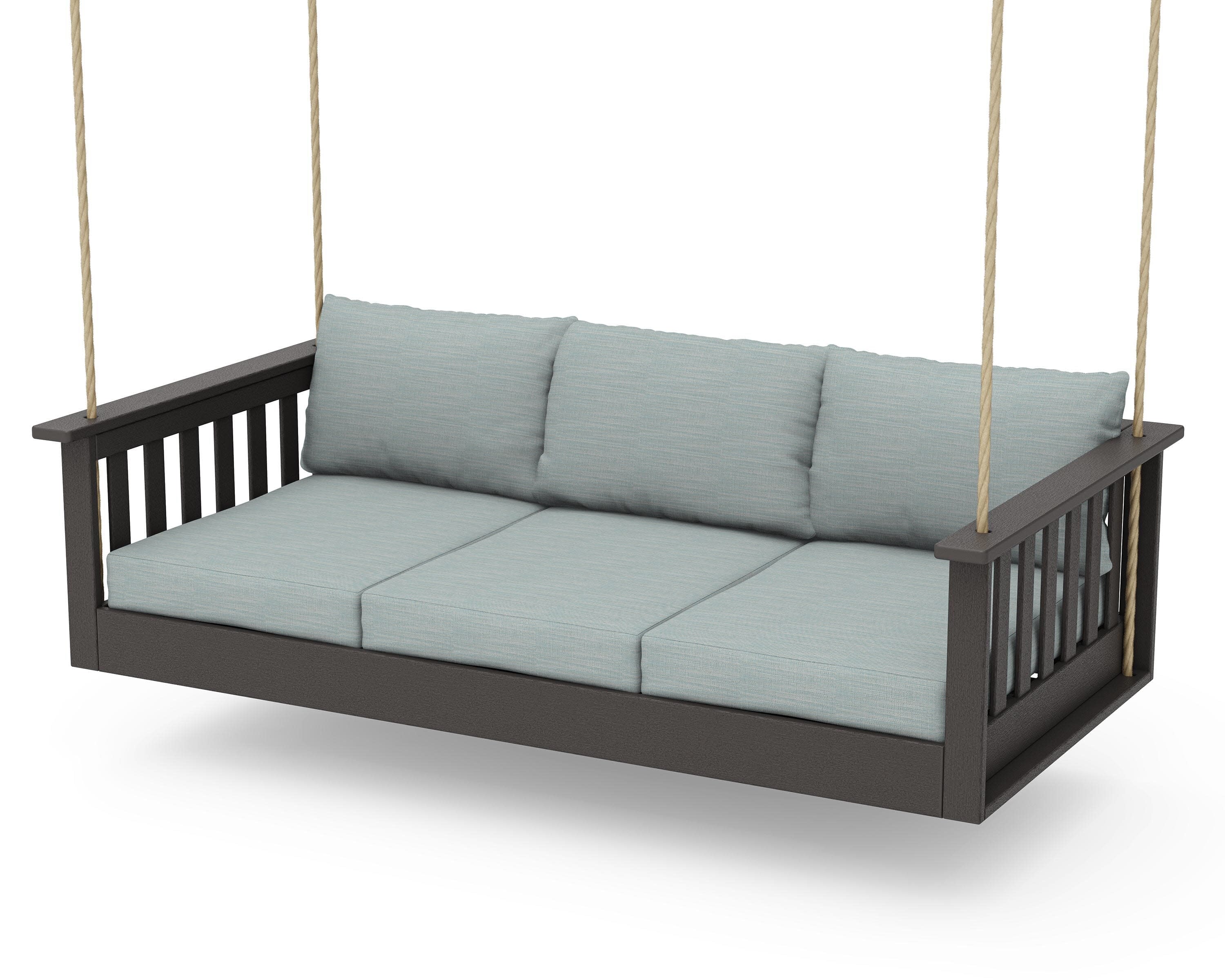 Vineyard Daybed Swing in Vintage Coffee / Soothe Mist